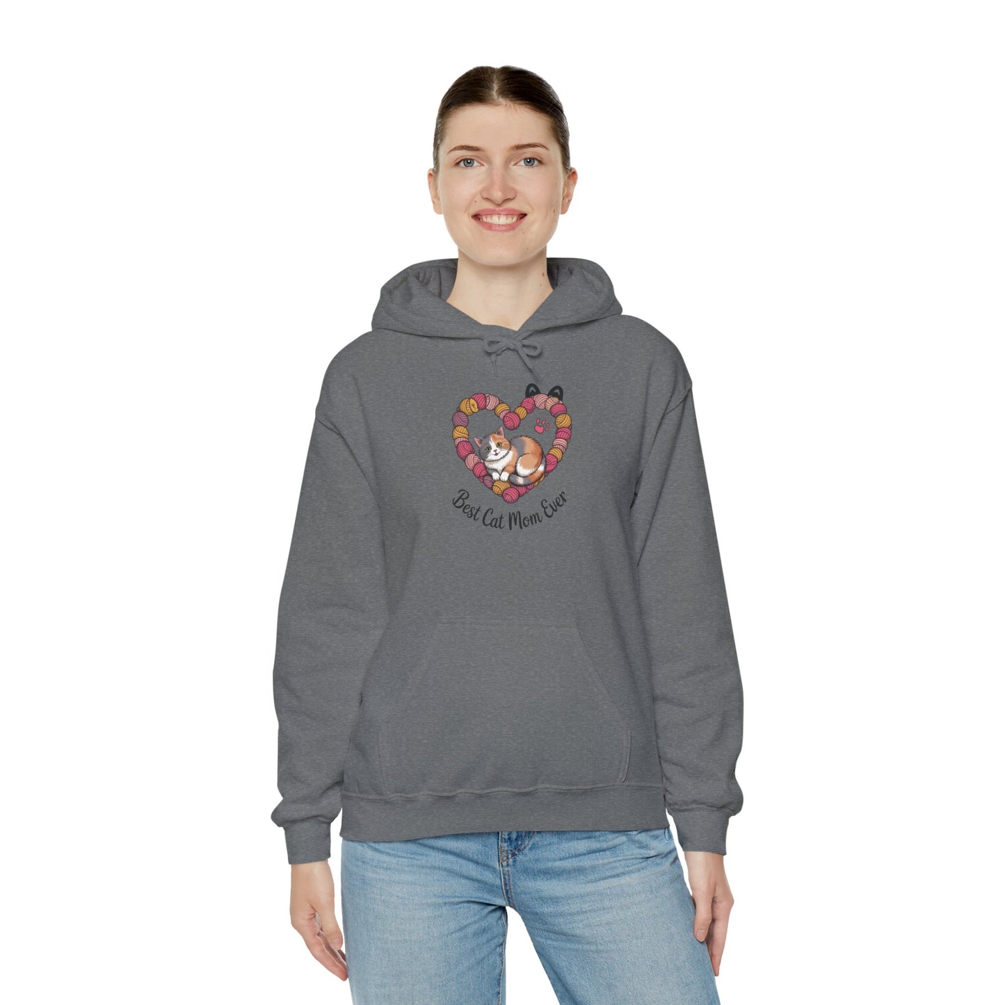 Best Cat Mom Ever Hoodie, Cozy Sweatshirt for Cat Lovers, Gift for Cat Moms, Feline Themed Apparel, Pet Lover Hoodie, Mother's Day Gift