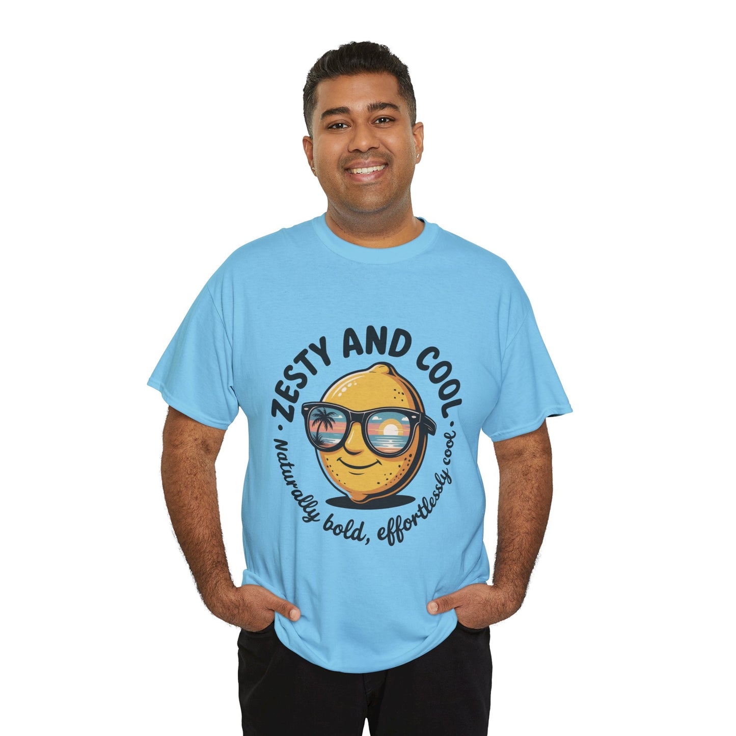 Zesty and Cool Mens Tee, Stylish Casual Shirt, Summer Outing Apparel, Fun Gift for Friends, Lemon Graphic T-Shirt, Birthday Present Idea