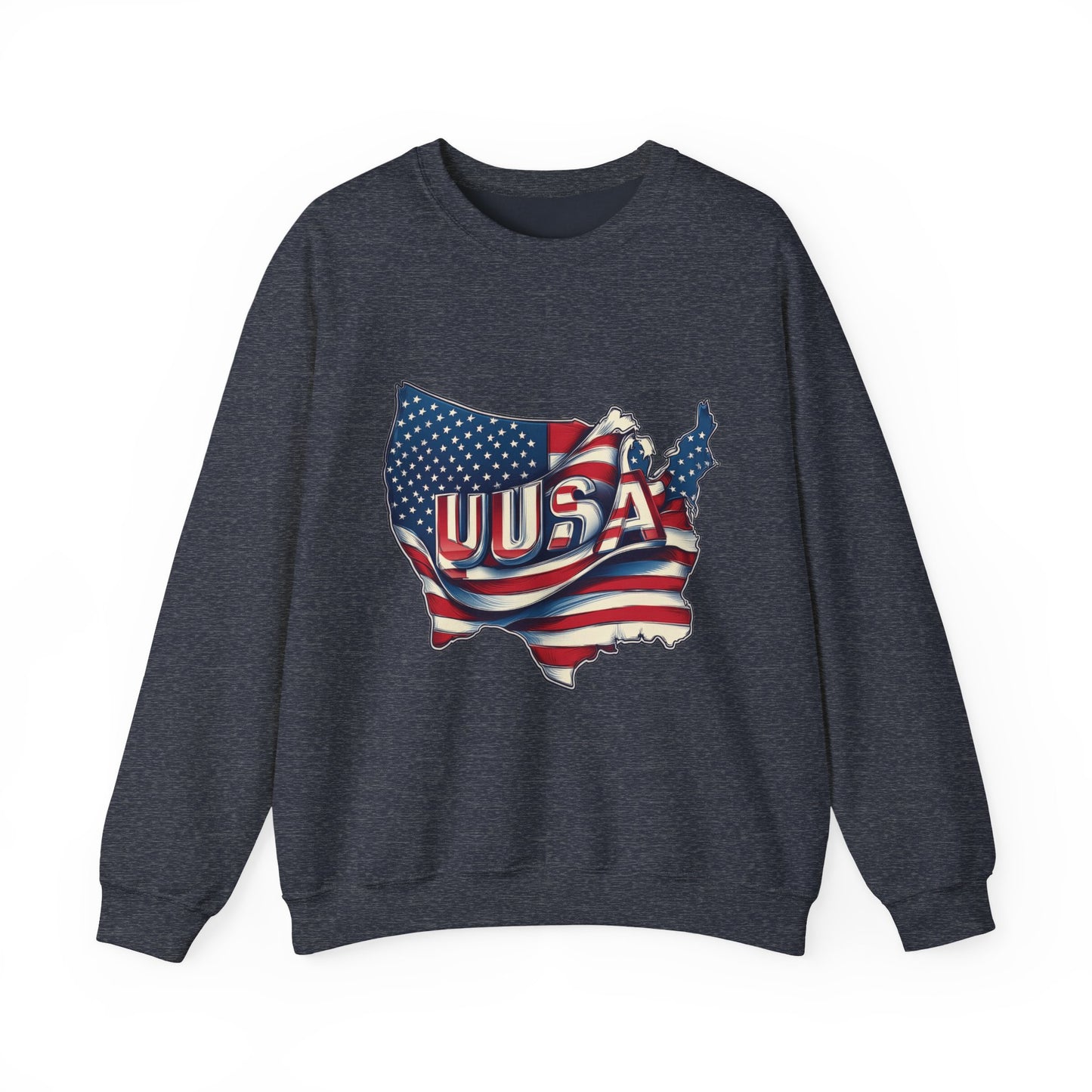 Patriotic USA Crewneck Sweatshirt, Unisex Sweatshirt, American Flag Apparel, Casual Comfort, Great for Independence Day and Holidays