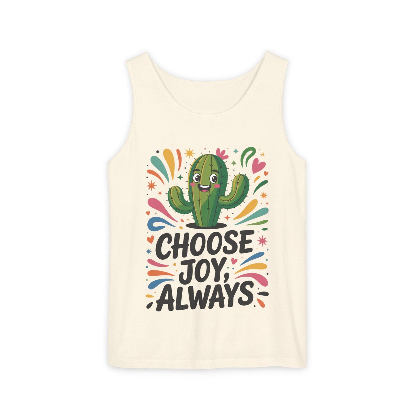 Joyful Cactus Womens Tank Top, Choose Joy Always, Summer Tank, Casual Wear, Gift for Friends, Trendy Top, Vacation Outfit