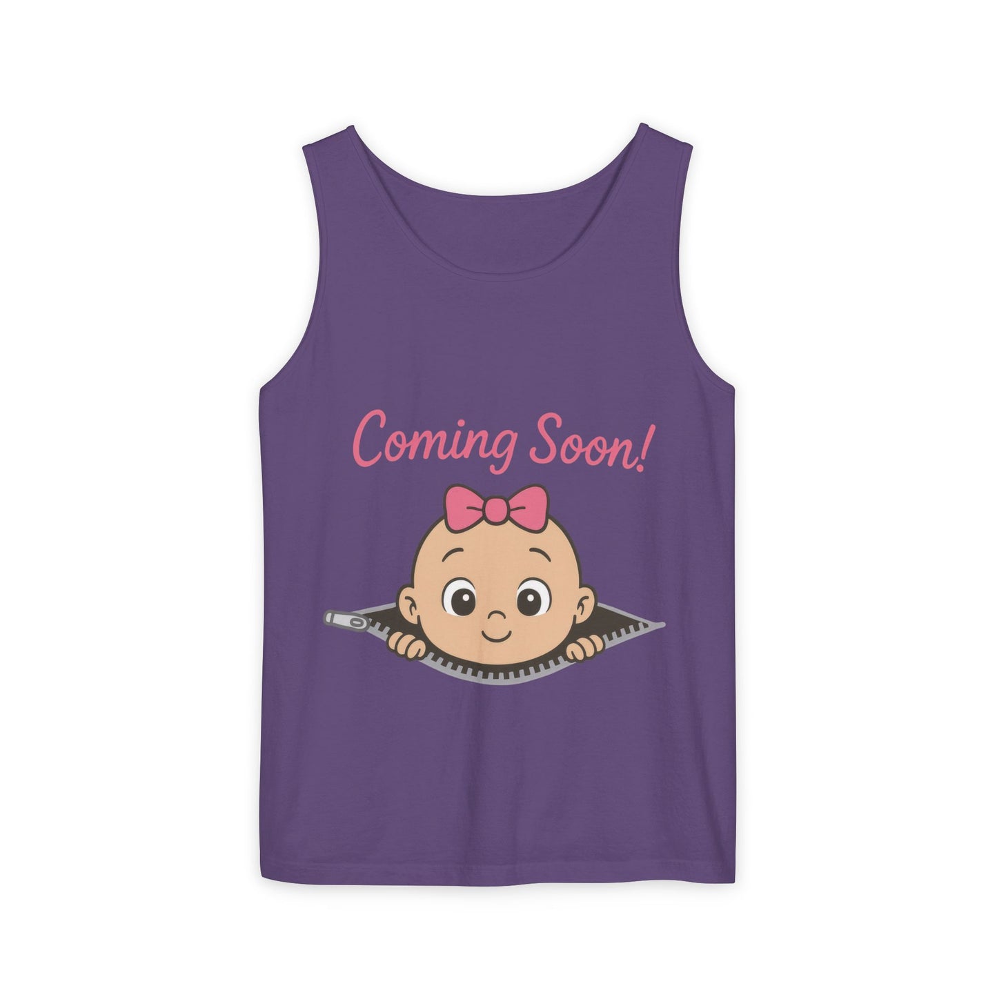 Coming Soon Maternity Tank Top, Cute Baby Girl Pregnancy Announcement Shirt, Expecting Mom Gift, Gender Reveal Tee, Baby Shower Gift