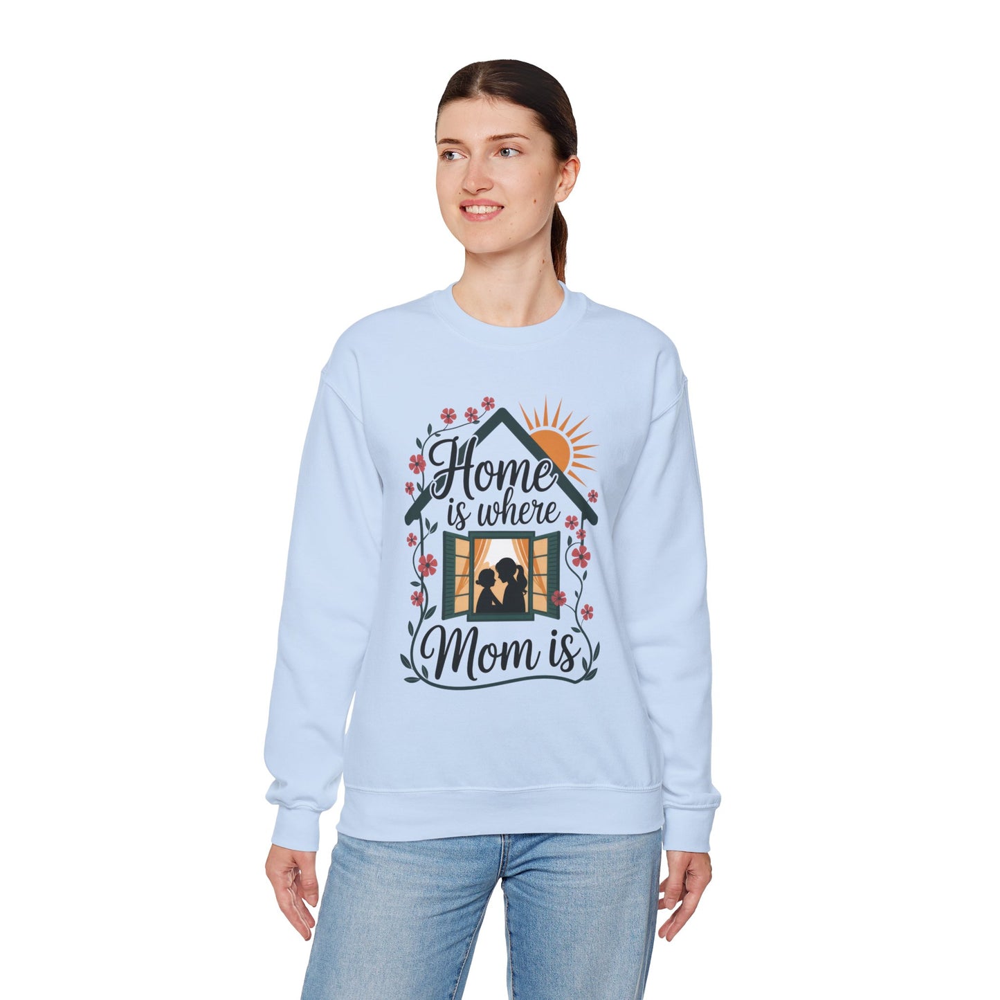 Home Is Where Mom Is Sweatshirt, Mother's Day Cotton Sweatshirt, Cute Family Gift for Mom, Sentimental Mom Gift, mother's day Gift