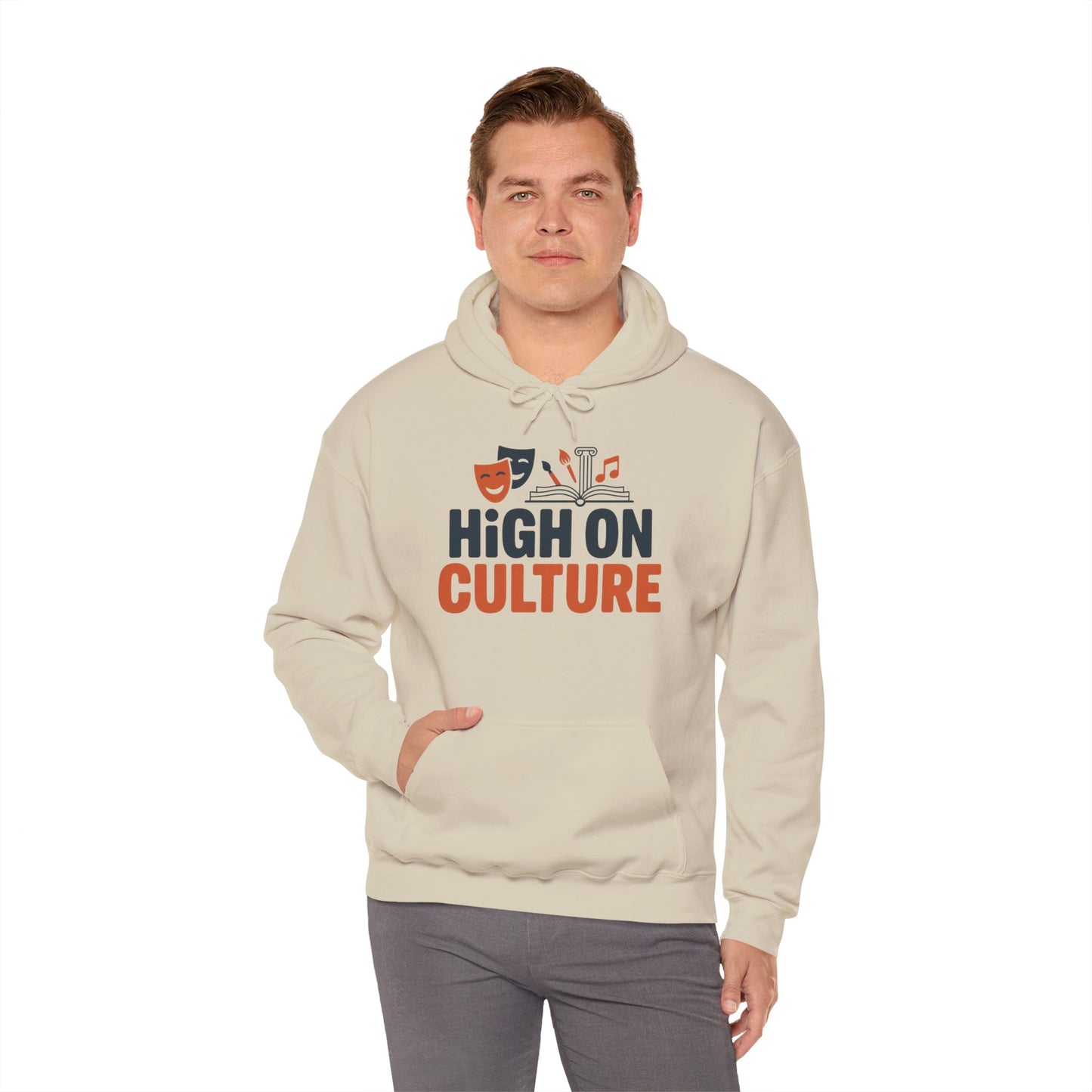 Men's Heavy Blend™ Hooded Sweatshirt, High on Culture Mens Hoodie, Funny Smart Graphic Hoodie