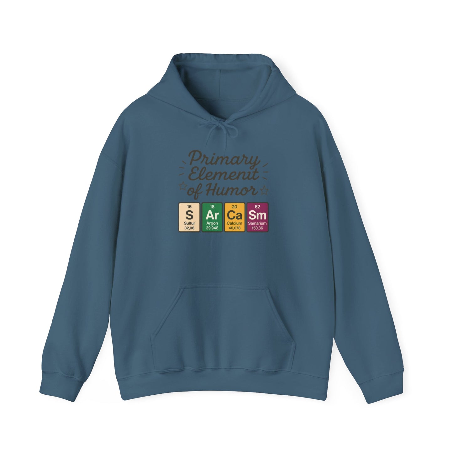 Sarcasm Hoodie for Men, Funny Nerd Hoodie, Primary Element of Humor Sweatshirt, Science Lover Gift for Him, Sarcastic Humor Apparel