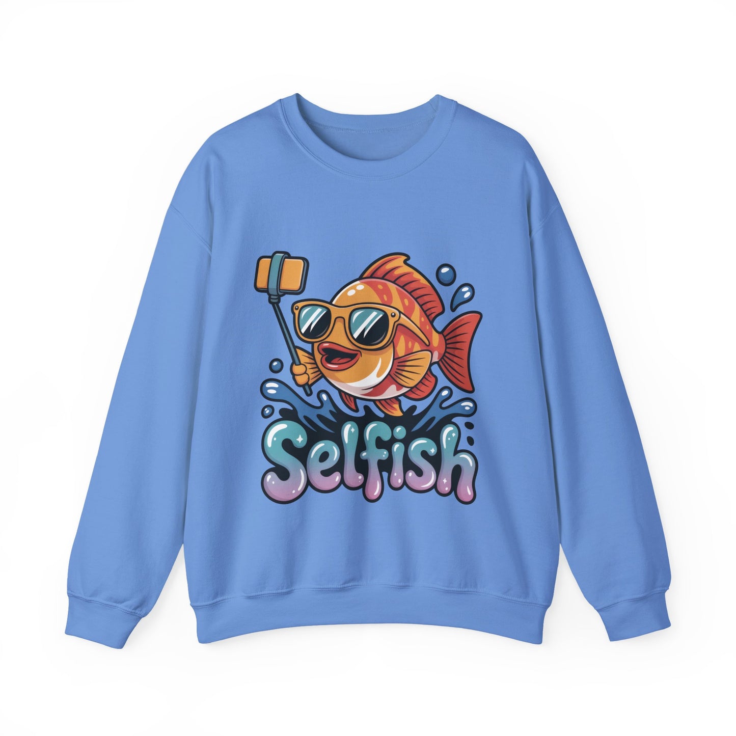 Selfish Womens Sweatshirt, Funny Selfie Pullover, Cute Ocean Pun Sweater, Playful Sea Life Gift, Fun Gift for Fish Lovers, Fishing Apparel