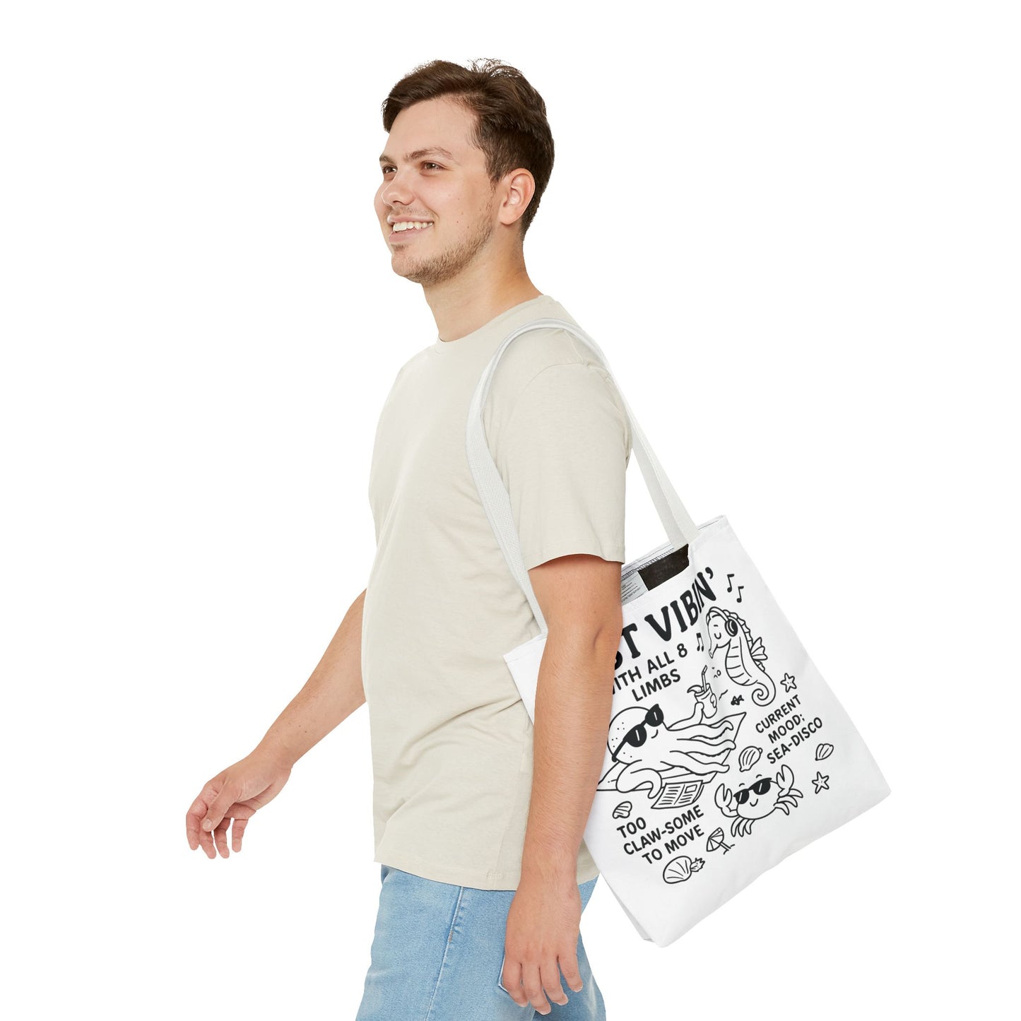 Fun Sea-Themed Tote Bag, Beach Accessories, Summer Vibes, Gift for Ocean Lovers, Reusable Shopping Bag, Cute Beach Tote