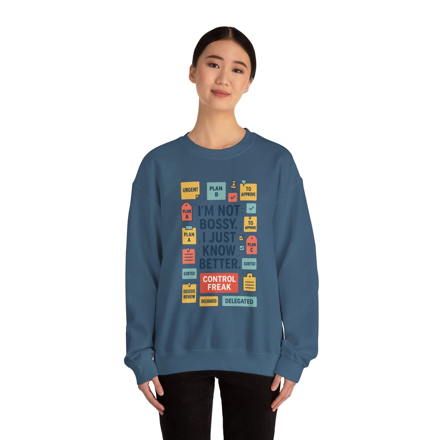 Funny Womens Control Freak Sweatshirt, Bold Sarcastic Quote Pullover, Ideal Gift for Bossy Friends, Funny Womens Sweatshirt