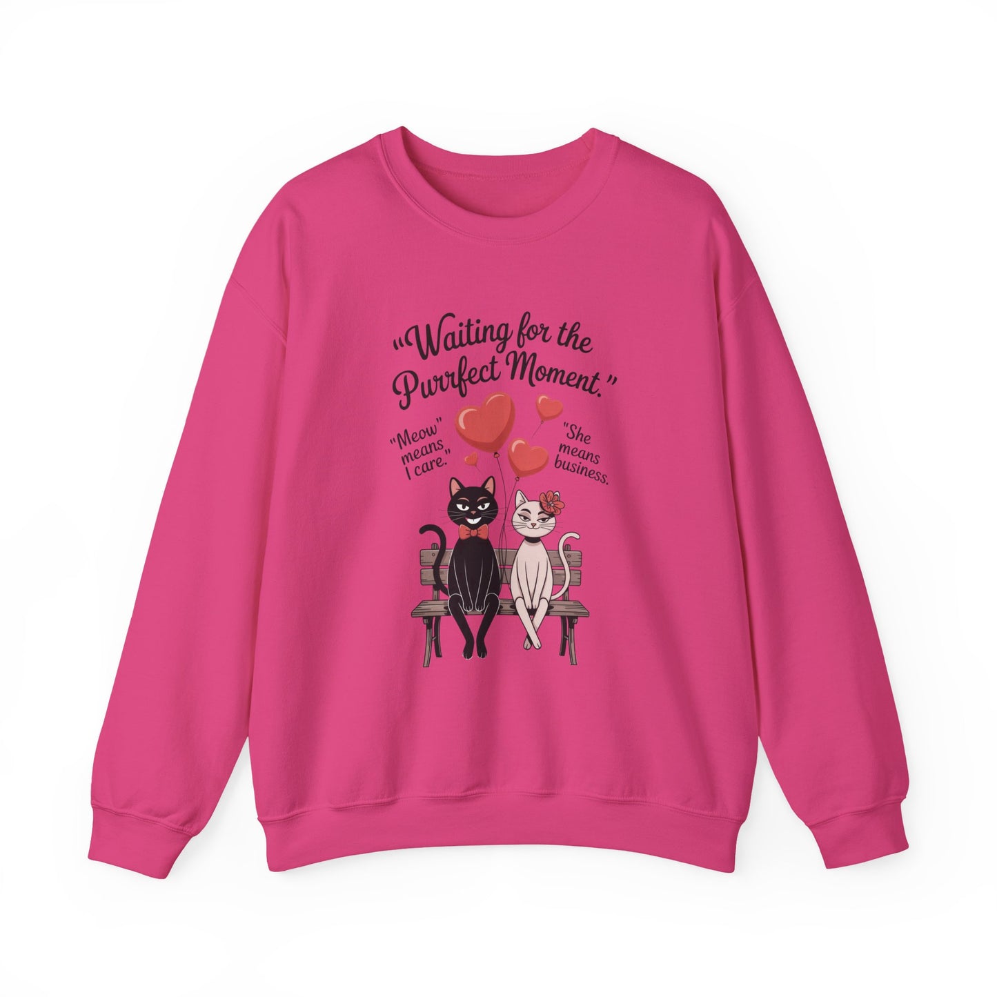 Cute Cat Lovers Womens Sweatshirt, Cozy Gift for Pet Owners, Perfect for Valentine's Day, Animal Lover Apparel, Relaxed Love Sweatshirt