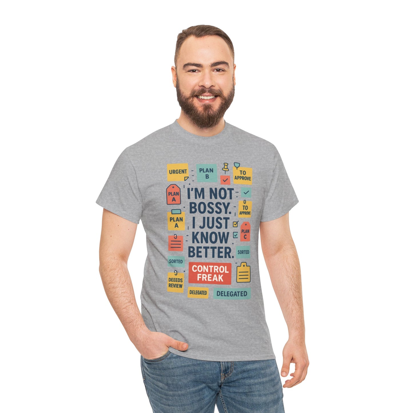 Funny Men's Control Freak T-Shirt, Perfect for Bossy Friends, Gift for Leaders, Fun Office Humor, Sarcastic Productivity Tee for Him