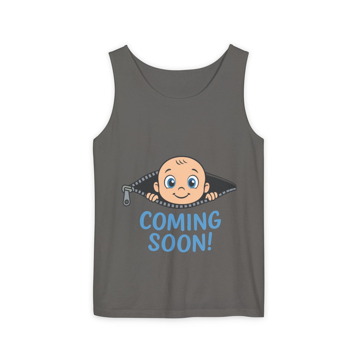 Coming Soon Maternity Tank Top, Cute Baby Boy Pregnancy Announcement Tee, Funny Expecting Mom Gift, Gender Reveal Tee, Baby Shower Top