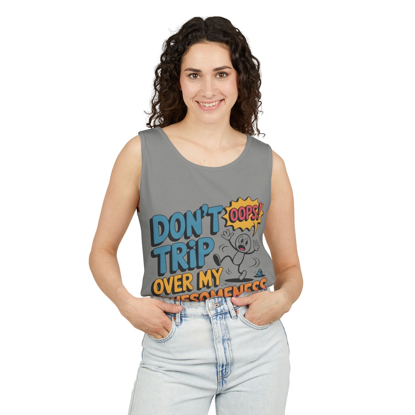 Funny Graphic Tank Top, Don't Trip Over My Awesomeness Tank, Womens Cotton Tank for Casual Wear, Gift for Friends, Birthday Gift, Humor Tee