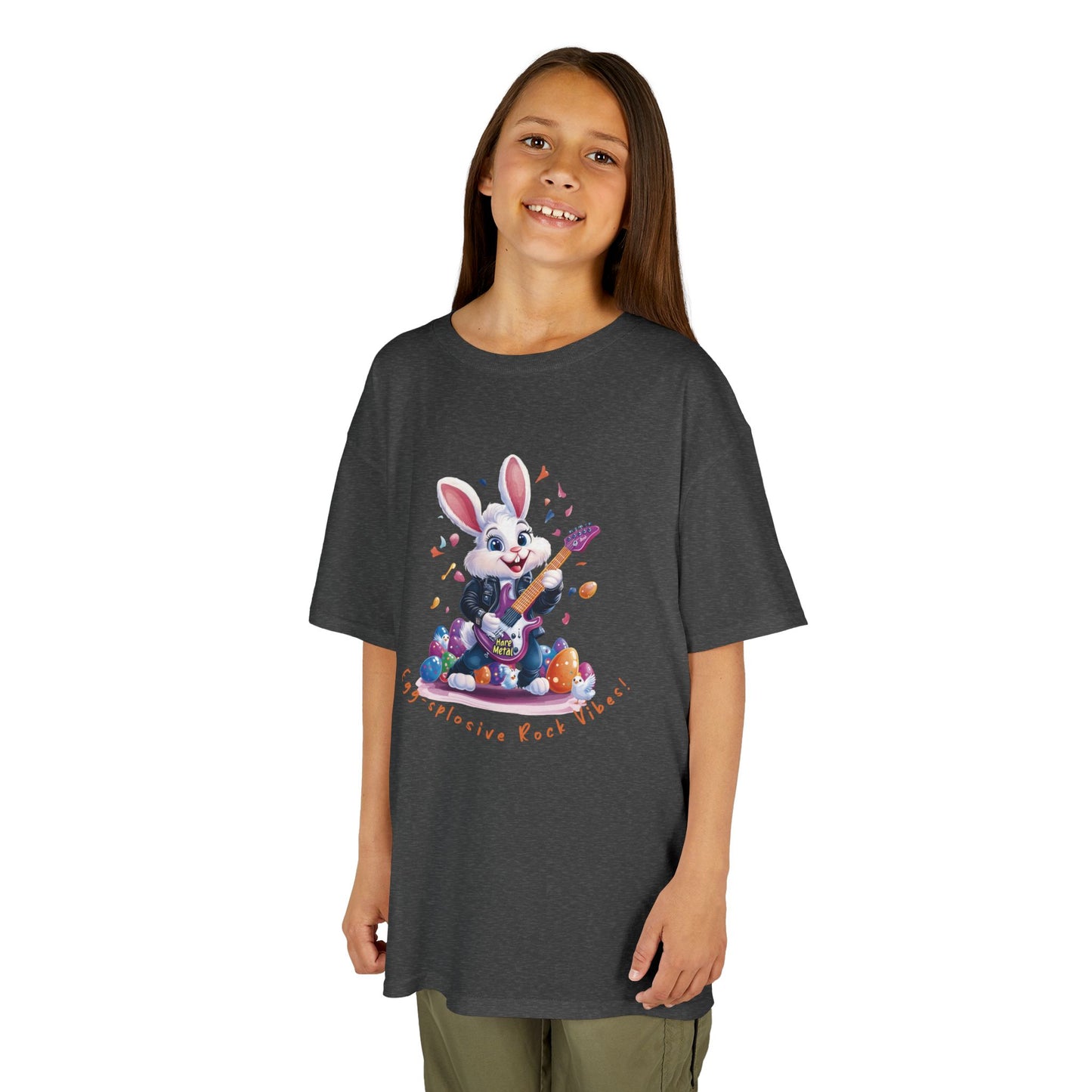 Explosive Rock Vibes Kids Tee - Fun Bunny Graphic T-Shirt for Young Rockstars