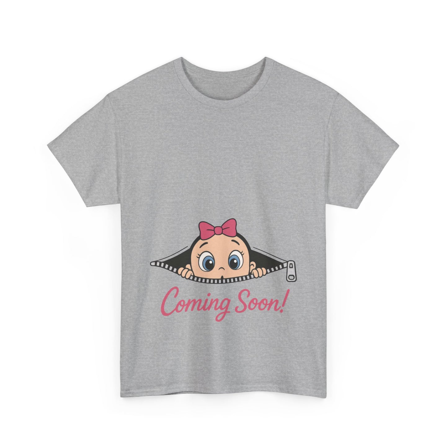 Coming Soon Maternity T-Shirt, Cute Baby Girl Pregnancy Announcement Shirt, Expecting Mom Gift, Gender Reveal Tee, Baby Shower Gift