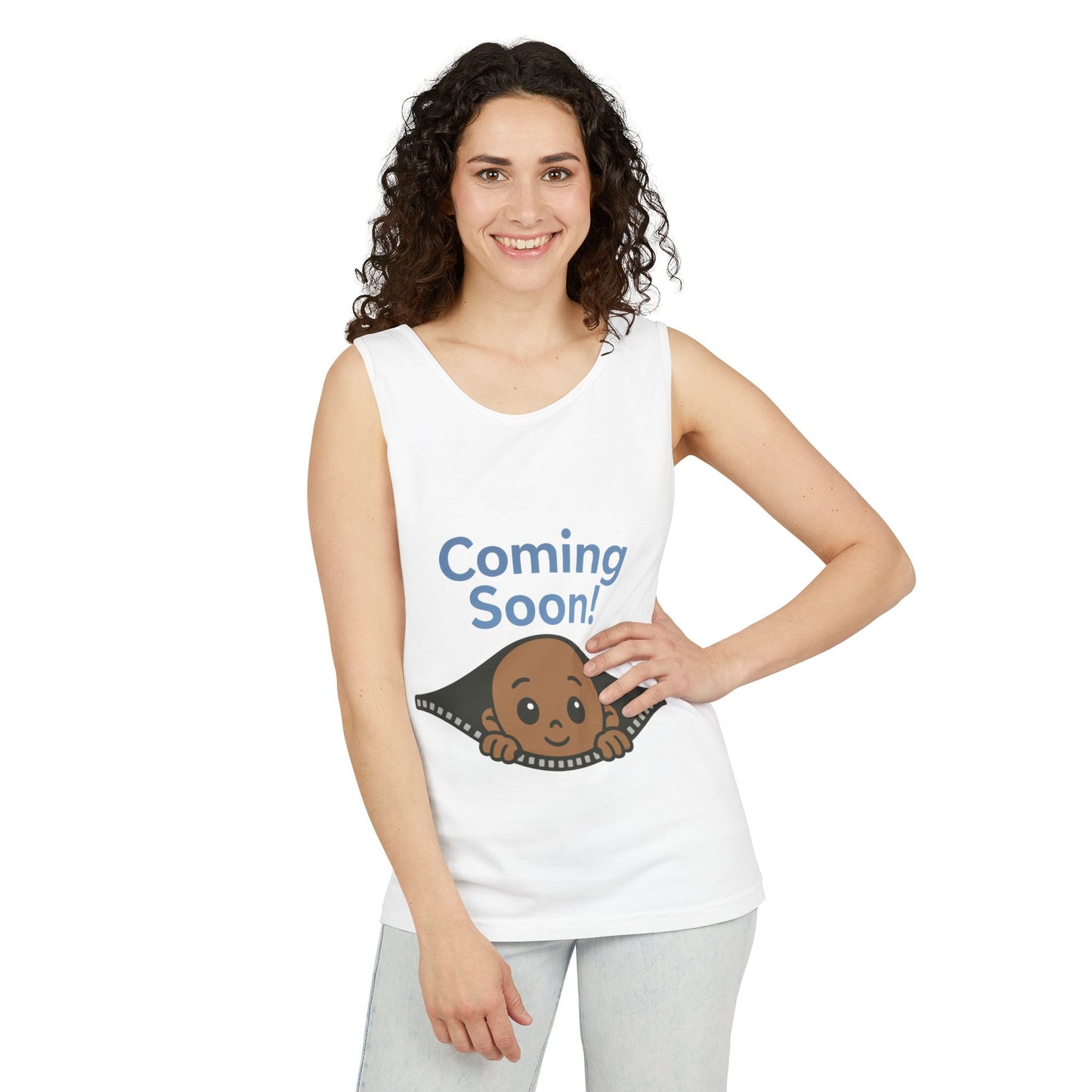 Coming Soon Maternity Tank Top, Cute Baby Boy Pregnancy Announcement Tee, Funny Expecting Mom Gift, Gender Reveal Tee, Baby Shower Top