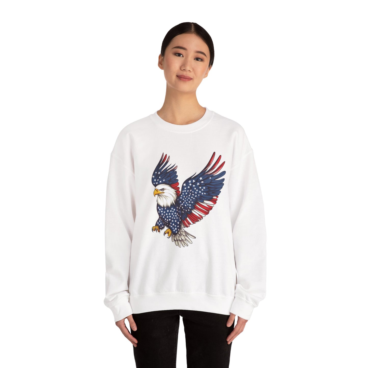 Patriotic Eagle Sweatshirt, Unisex Crewneck, USA Pride Apparel, Cozy Everyday Wear, Perfect for Independence Day, Gift for Patriots