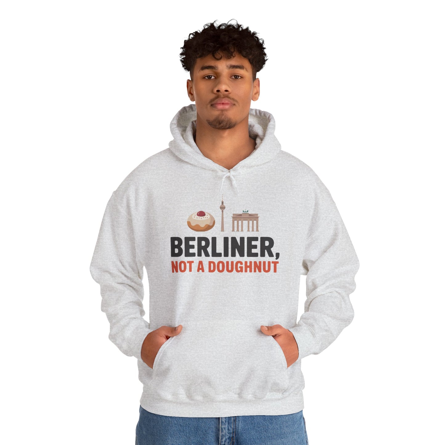 Mens Heavy Blend™ Hooded Sweatshirt, Berliner Not a Doughnut Funny Berlin Hoodie for Men