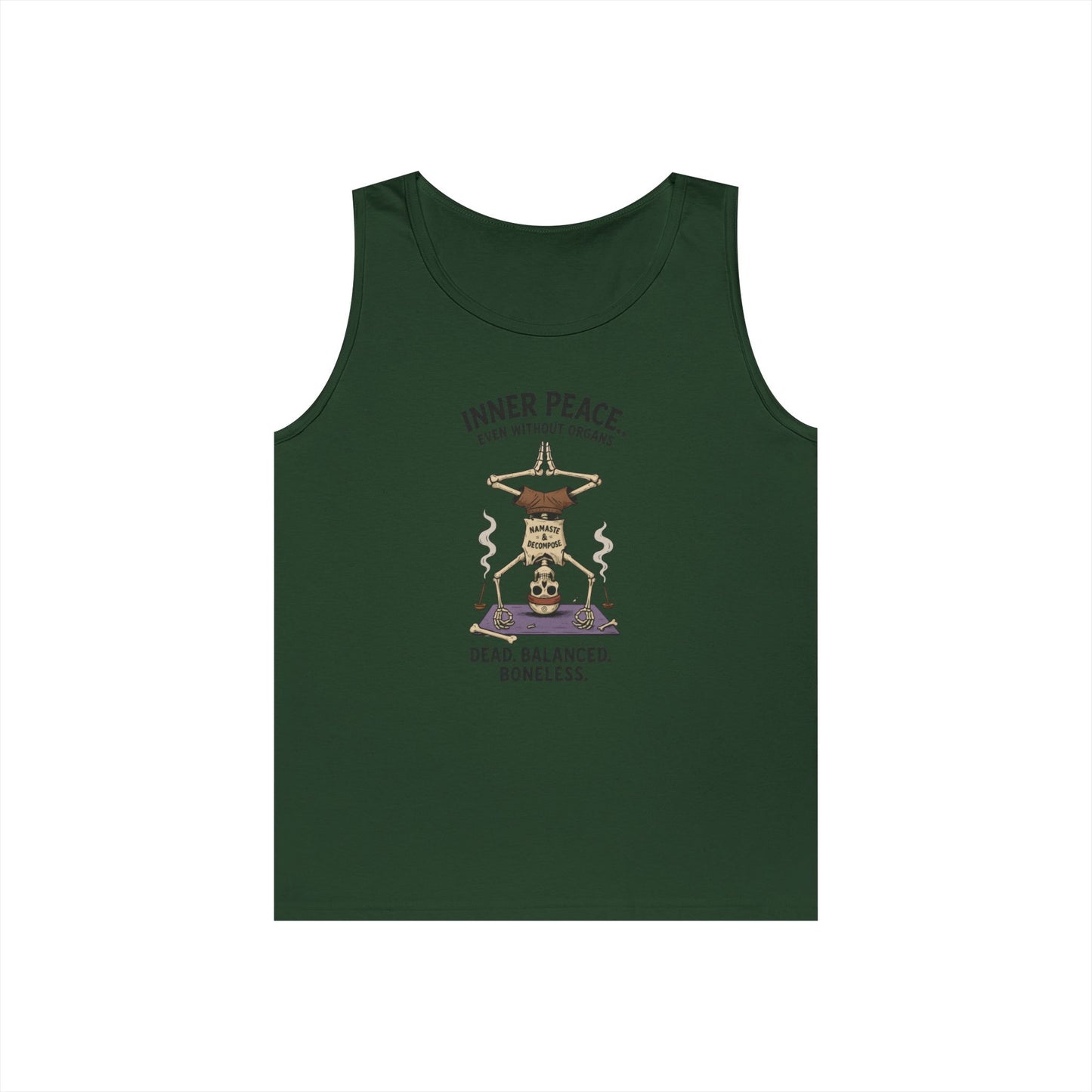 Inner Peace Skeleton Yoga Unisex Tank Top, Dark Humor Meditation Tee, Gift for Mindfulness Lovers, Yoga Shirt, Peaceful Vibes