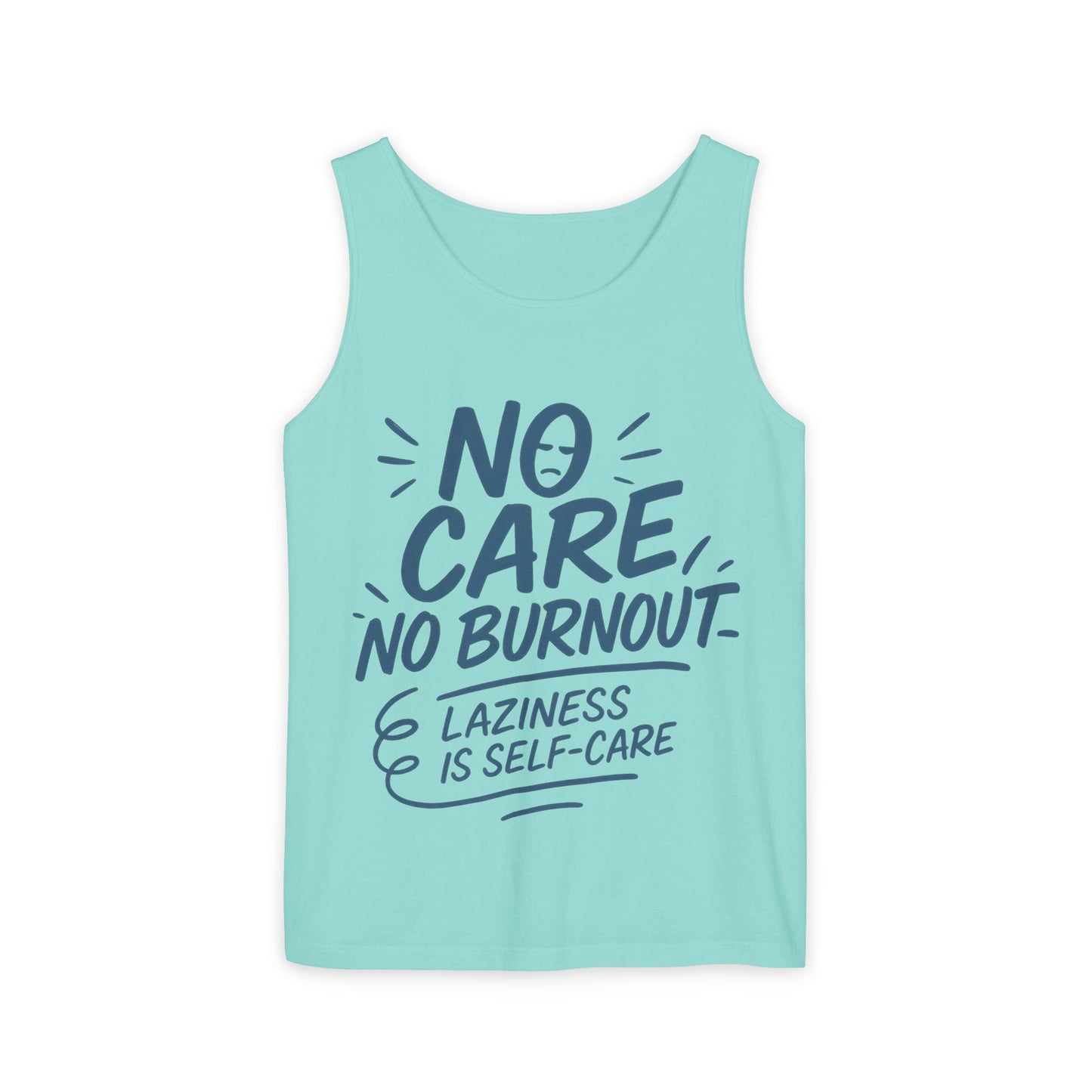 Mens Lazy Life Tank Top, No Care No Burnout Funny Quote, Workout Gym Sleeveless Shirt, Humor Gift for Him, Gift for Mental Health Awareness