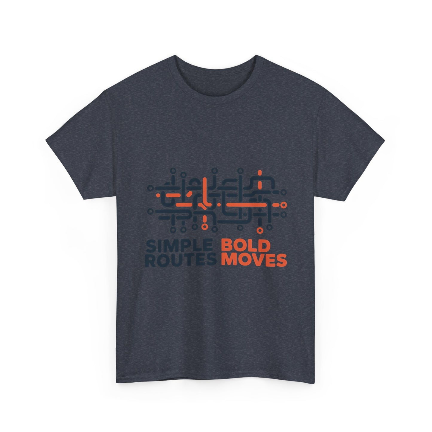 Simple Routes Bold Moves Mens T-Shirt, Minimal Urban Metro Map Graphic Tee