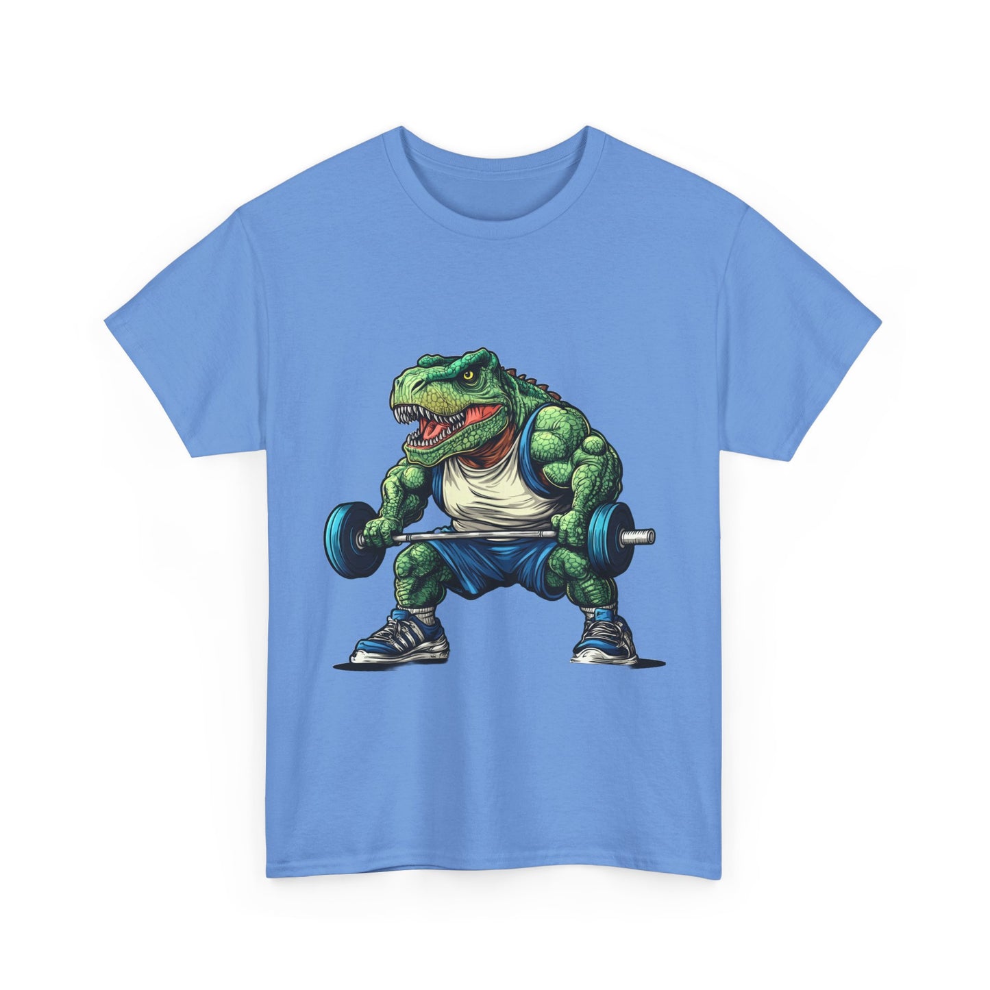 Dino Gym Tee, Muscle T-Rex Gym T-Shirt, Funny Men's Heavy Cotton T-Shirt,Fitness Gift for Gym Lovers, Cute Dinosaur Tee