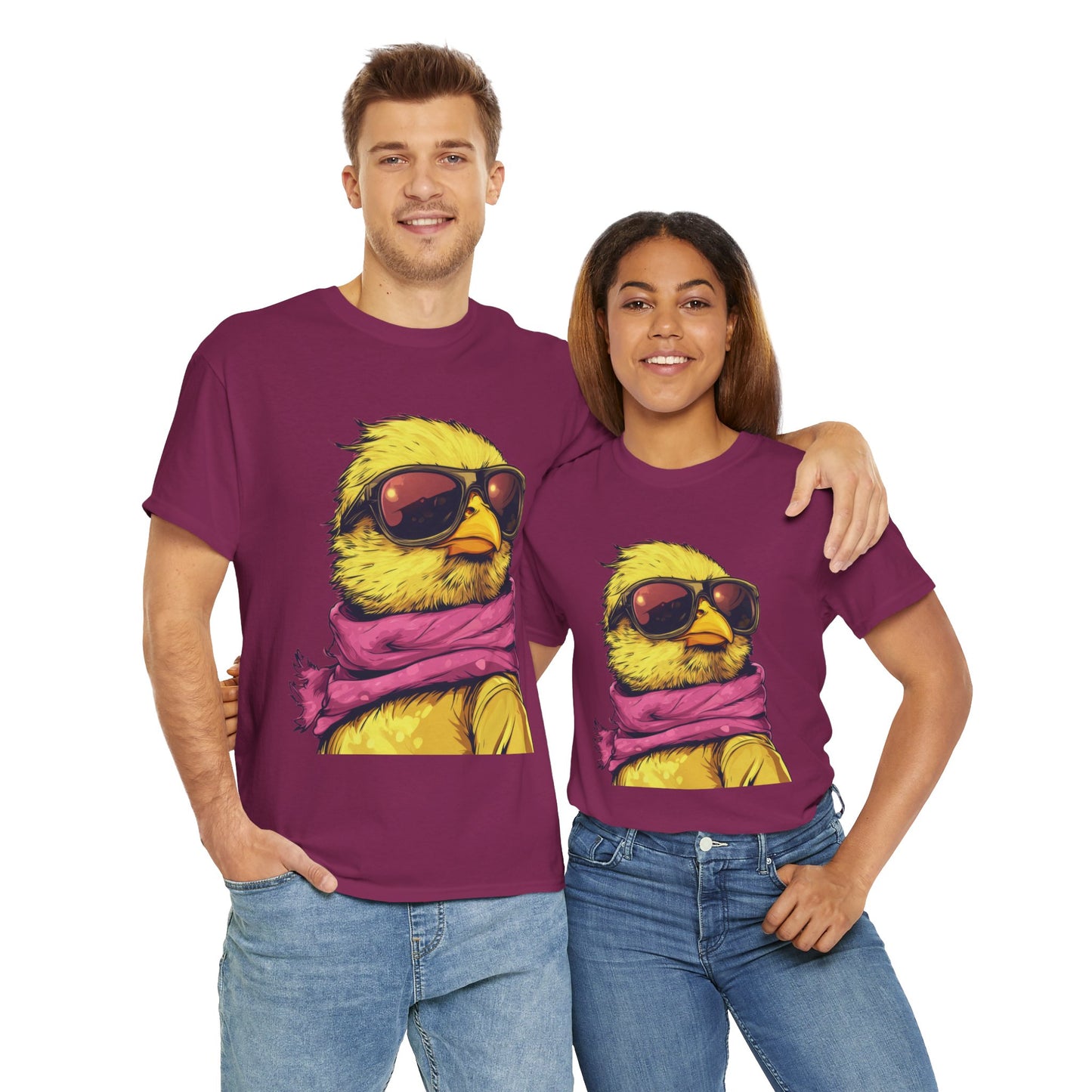 Chic Cool Chick T-Shirt, Unisex Heavy Tee, Funny Animal Tee, Trend Chick Graphic T-Shirt Gift