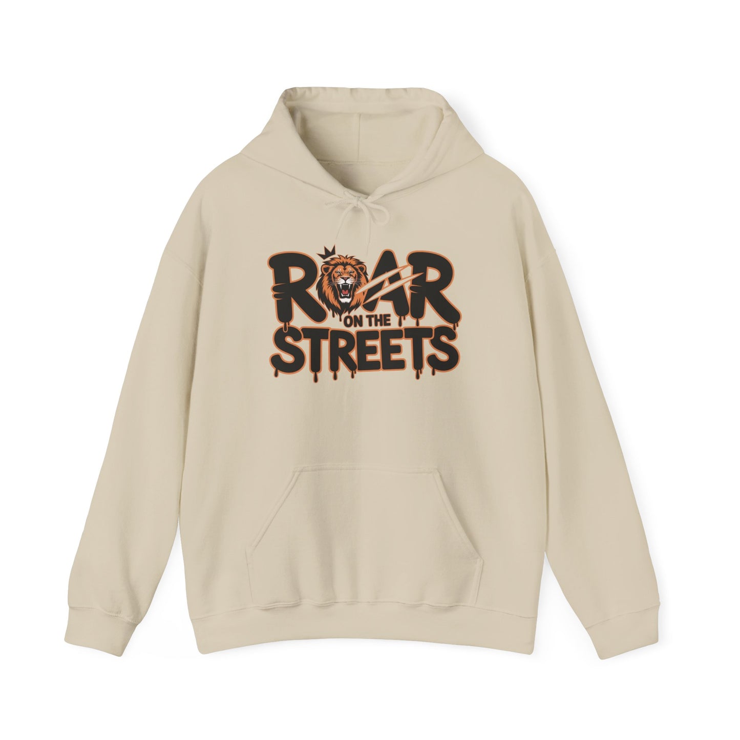 Men's Heavy Blend™ Hooded Sweatshirt, Roar on the Streets Lion Hoodie Mens Bold Streetwear