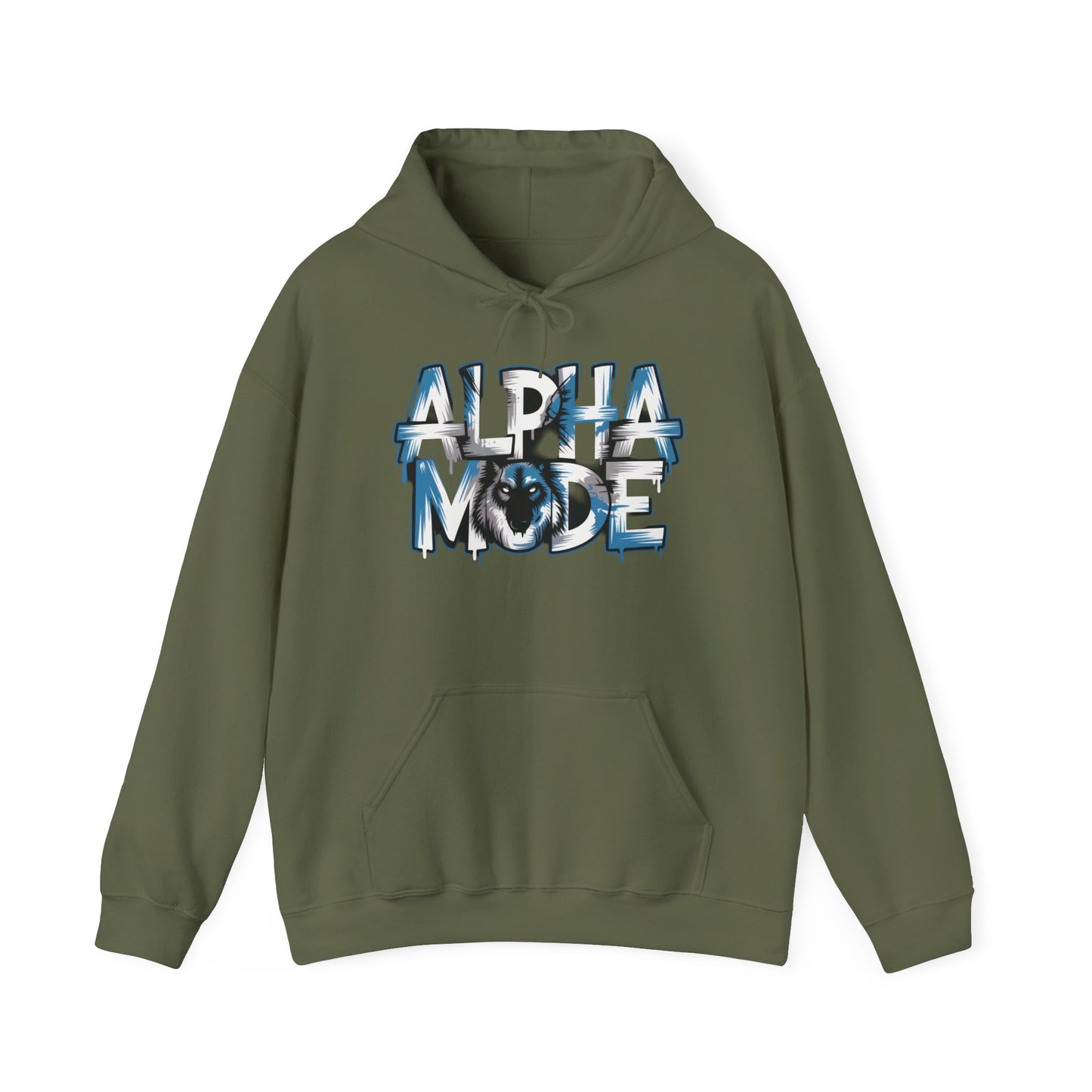 Mens Heavy Blend™ Hooded Sweatshirt, Alpha Mode Wolf Hoodie Mens Bold Streetwear