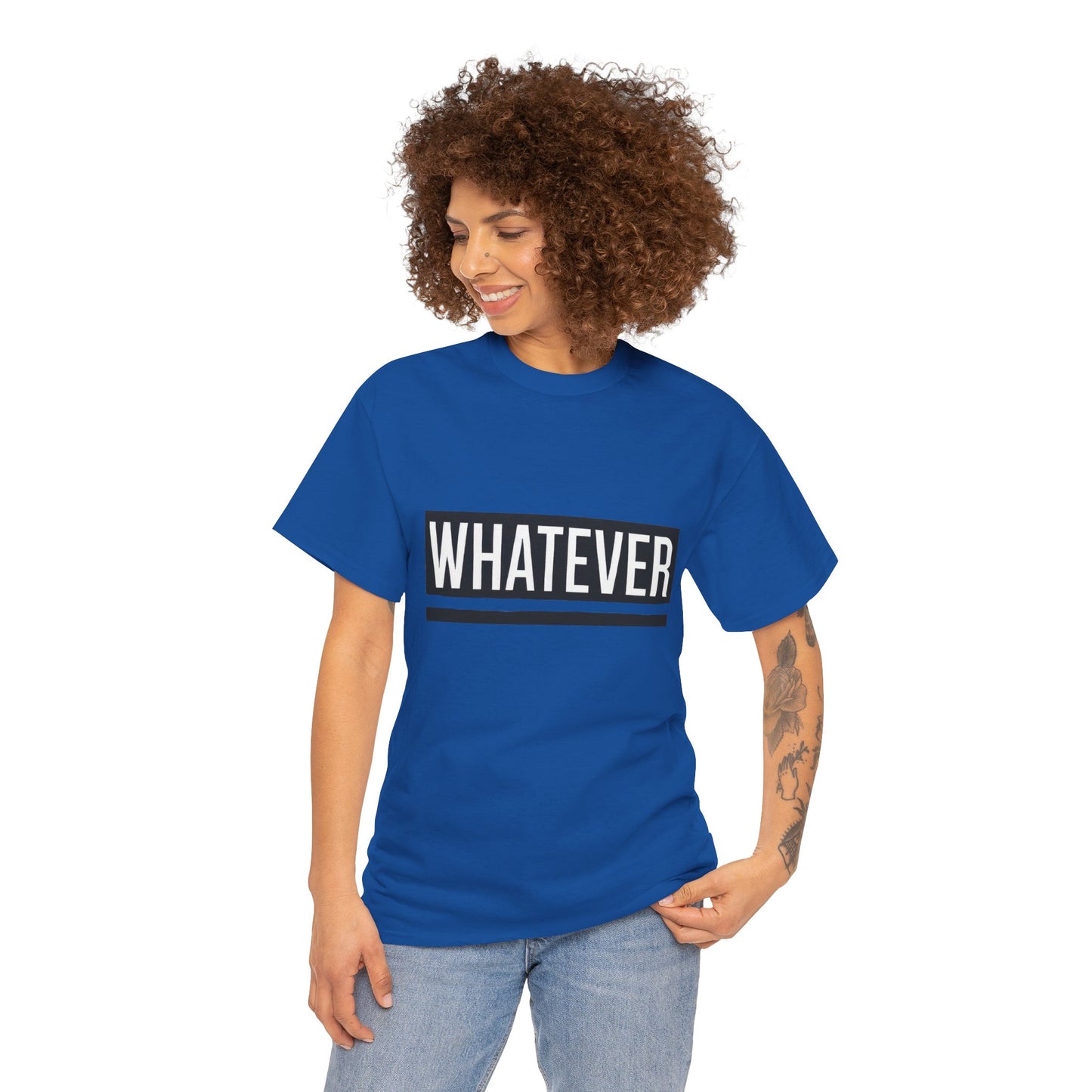 WHATEVER Statement Unisex T-Shirt, Bold Typography Graphic Unisex Heavy Cotton Tee, Funny Sarcastic Shirt, Casual Cool Gift Idea
