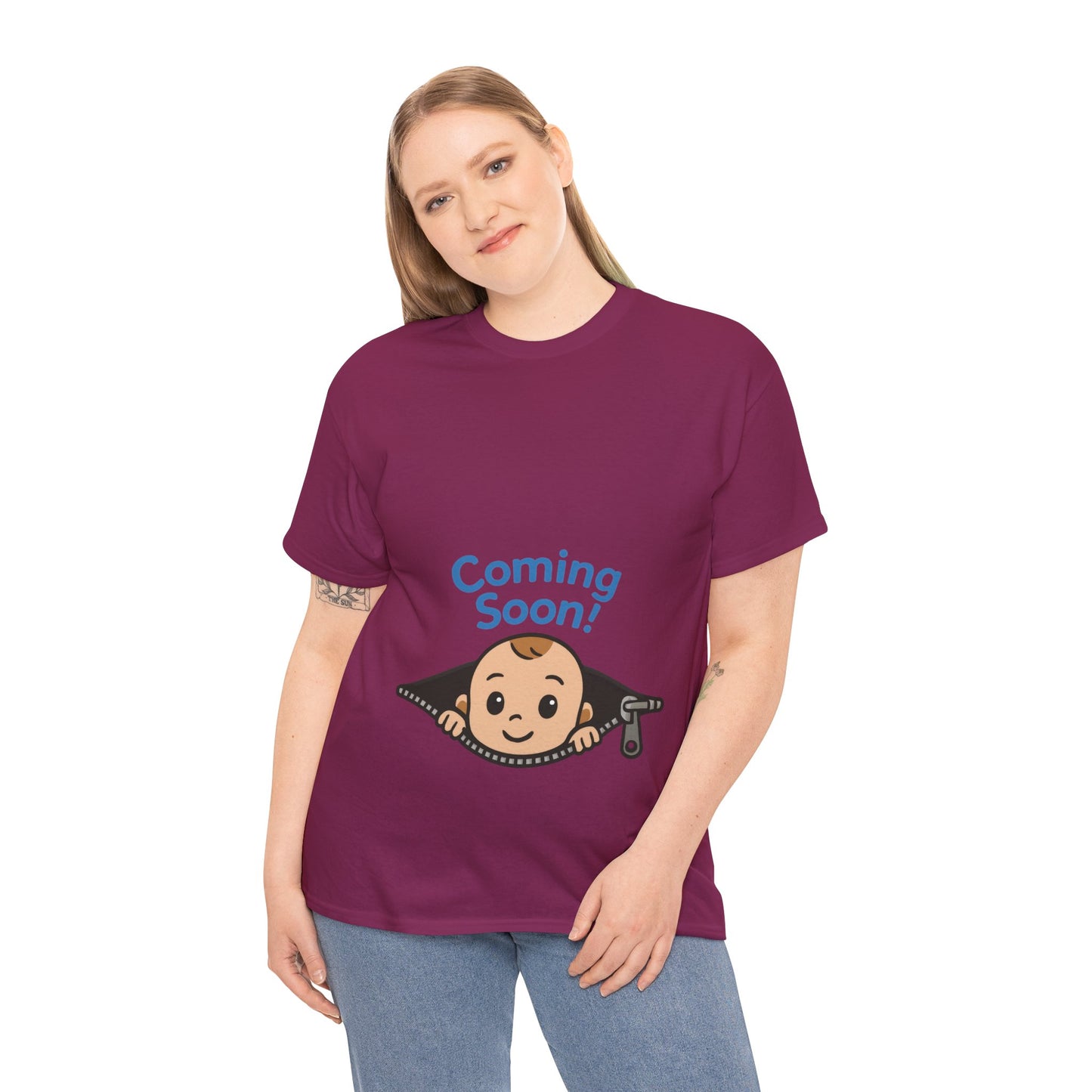 Coming Soon Maternity Tee, Cute Baby Boy Pregnancy Announcement Tee, Funny Expecting Mom Gift, Gender Reveal Tee, Baby Shower Top