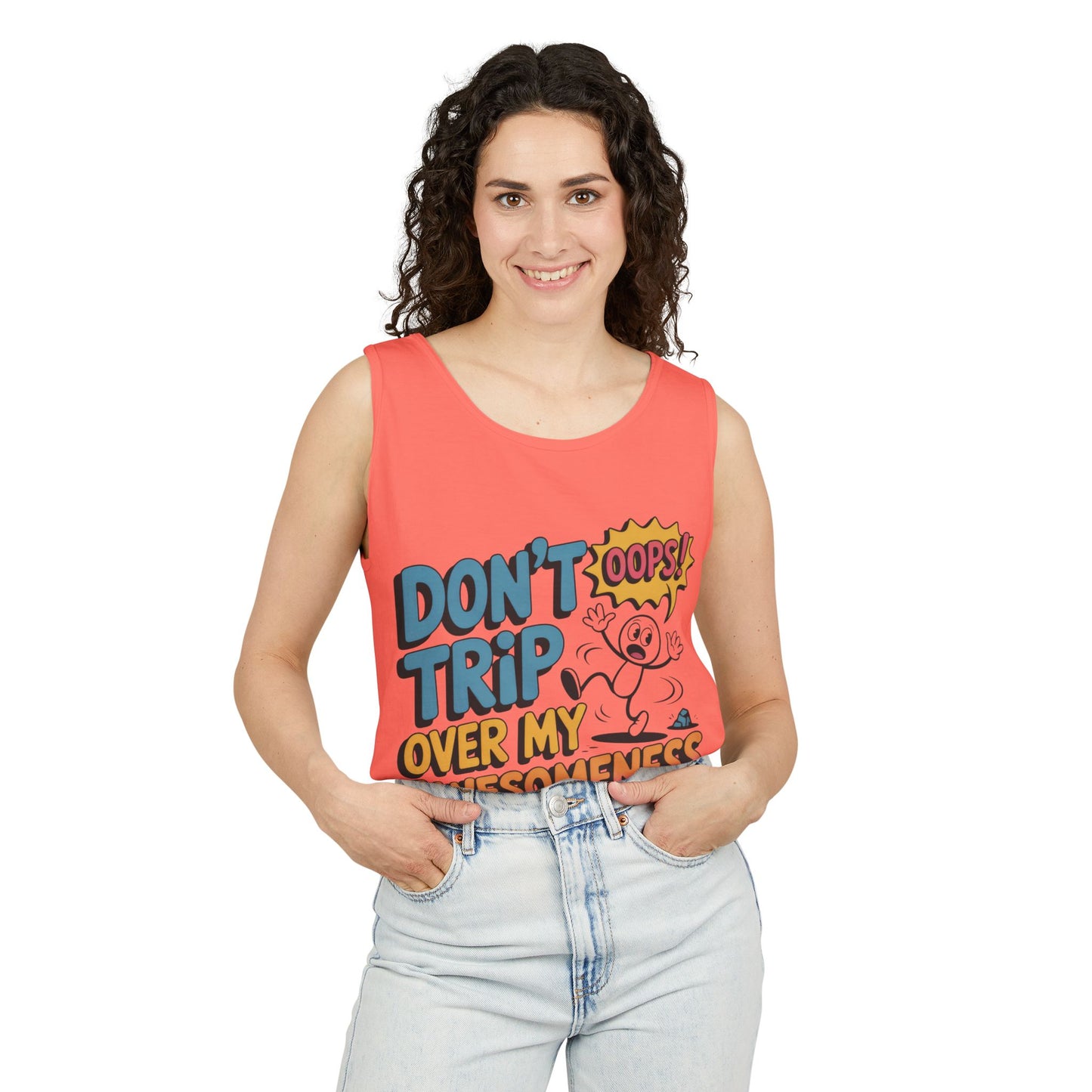Funny Graphic Tank Top, Don't Trip Over My Awesomeness Tank, Womens Cotton Tank for Casual Wear, Gift for Friends, Birthday Gift, Humor Tee