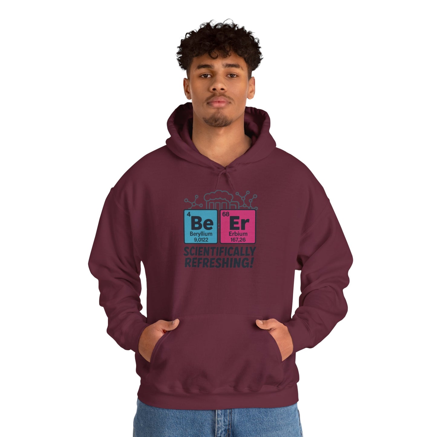 Scientifically Refreshing Beer Mens Hoodie, Gift for Beer Lovers, Science-Inspired Apparel, Perfect for Parties and Gatherings