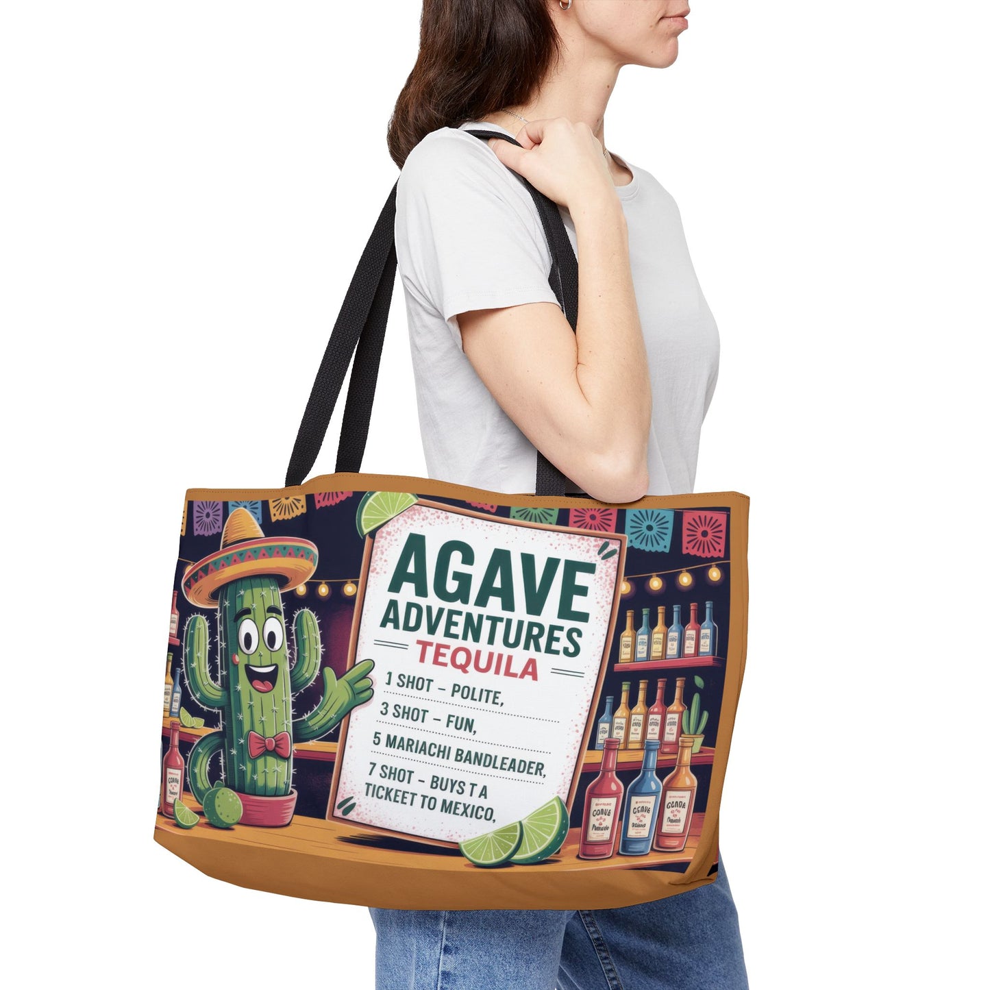 Vibrant Cactus Weekender Tote Bag for Travel & Fun, Summer Getaway Bag, Beach Day Tote, Festival Carryall, Tequila Lover Gift