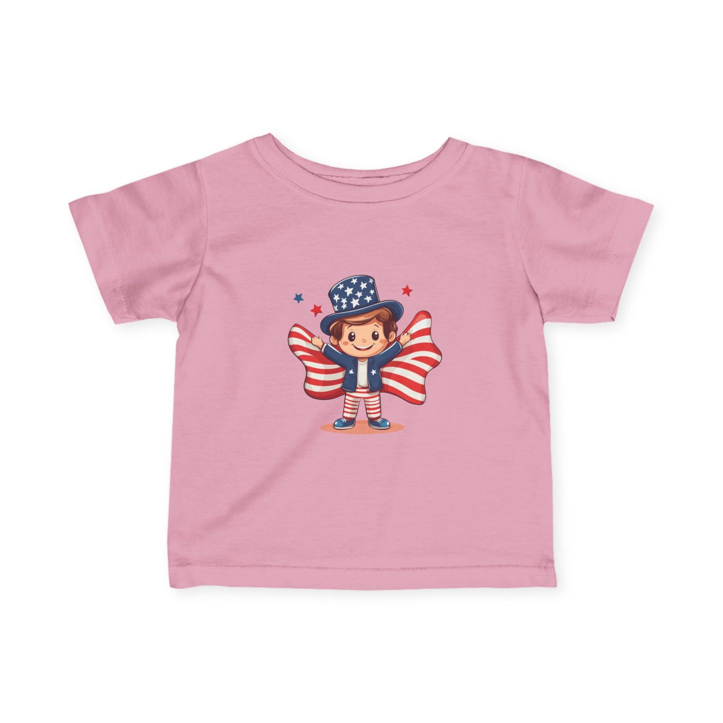 Patriotic Infant Tee, Cute Kid T-Shirt for 4th of July, Baby Independence Day Shirt, Toddler Flag Outfit, American Spirit Clothes