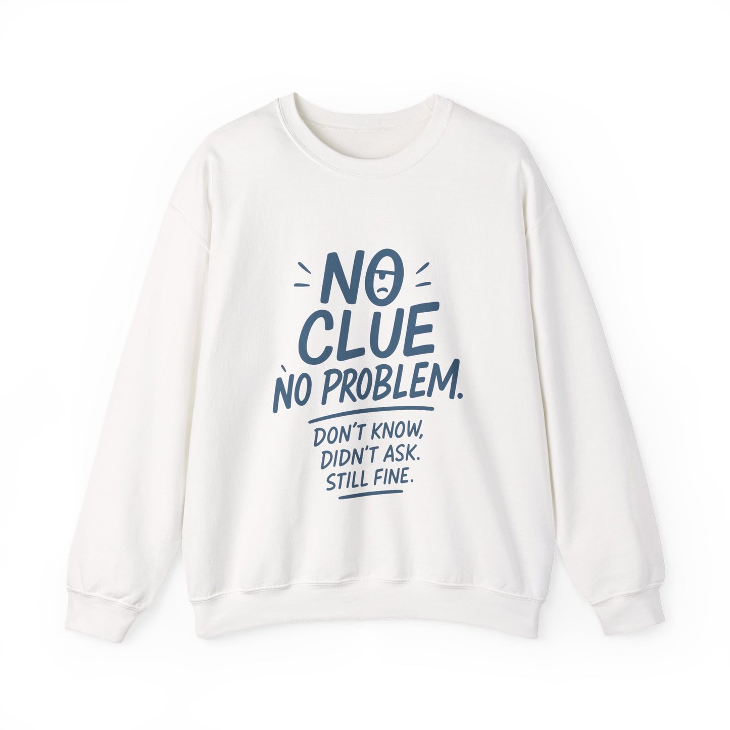 Funny No Clue Womens Crewneck Sweatshirt, No Problem Quote, Dont Know Diddt Ask Graphic Sweatshirt, Gift for Her, Cozy Relaxed Fit Pullover