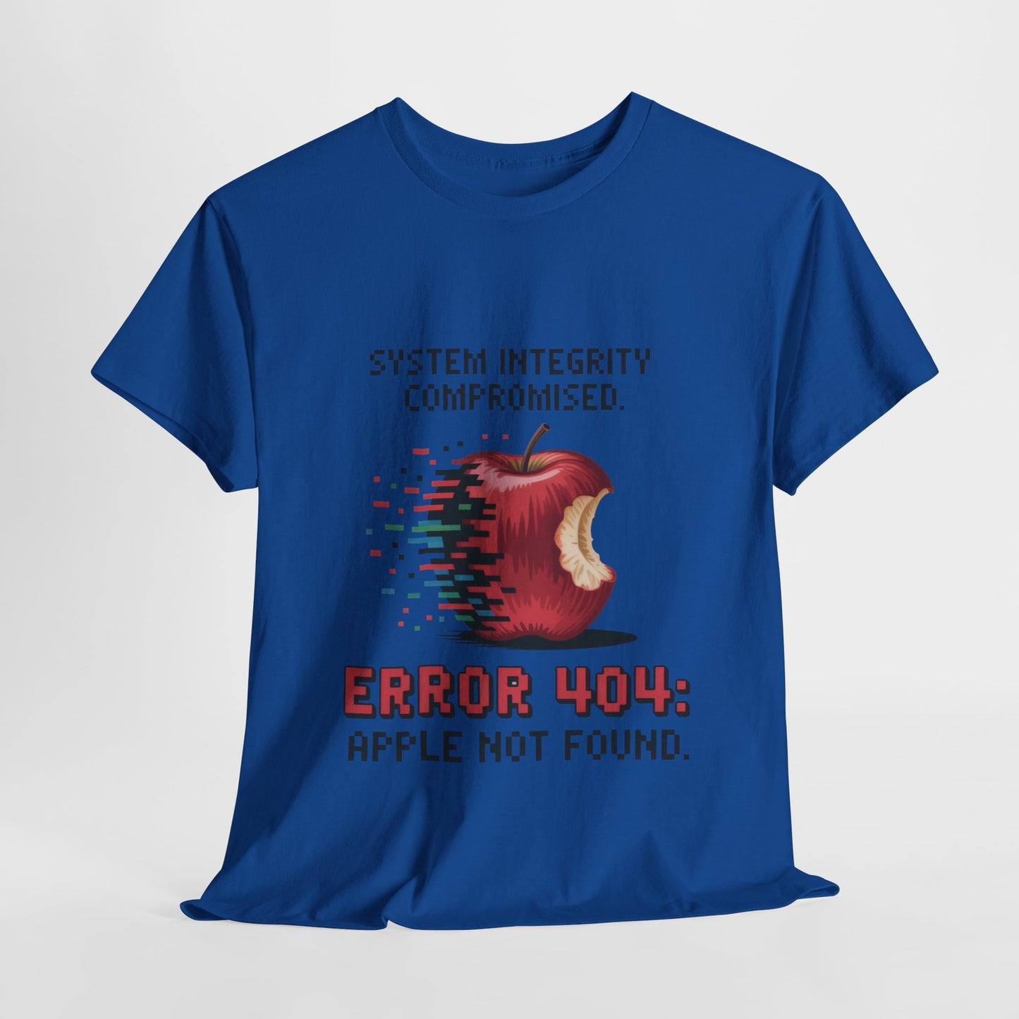 Error 404 Apple Not Found T-Shirt, Glitch Pixel Tech Tee, Funny Nerd Shirt, Unisex Retro Graphic Tee, Geeky T-Shirt, Techie Gift