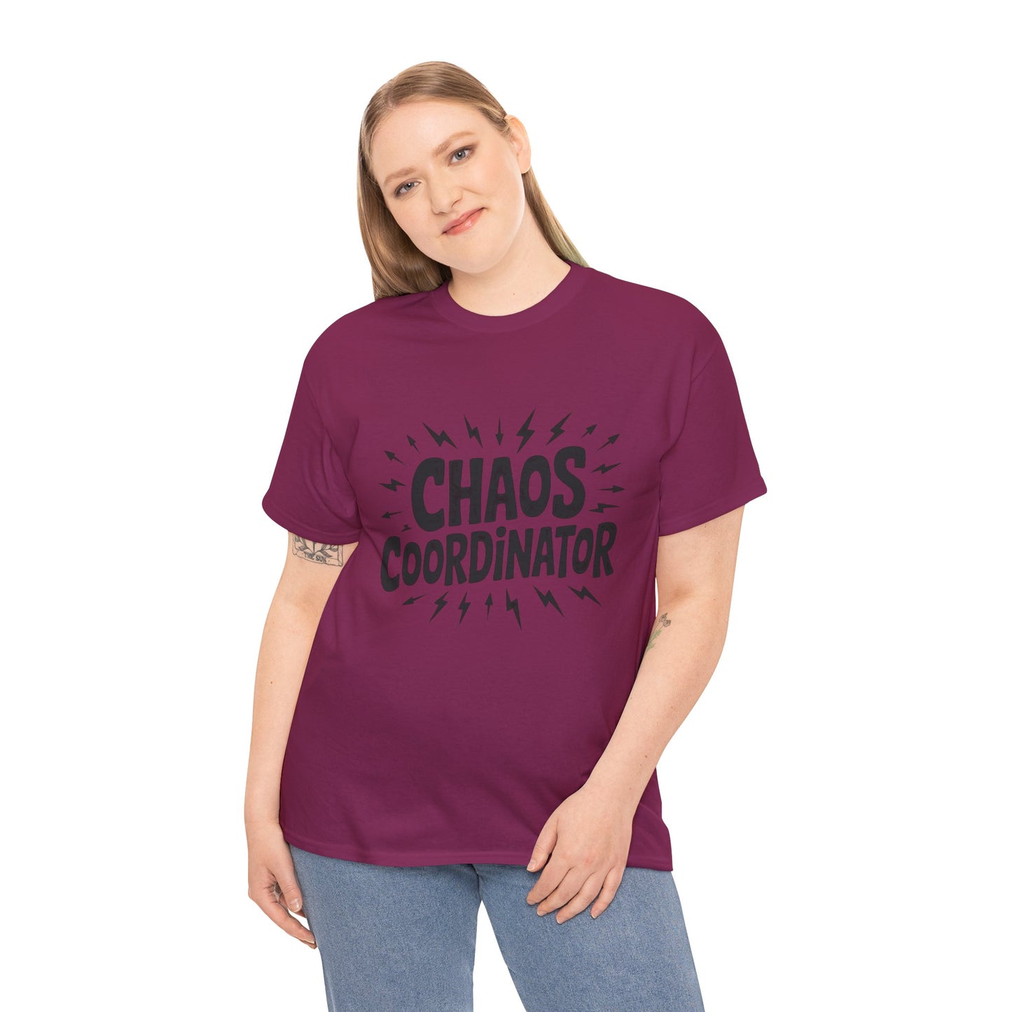 Chaos Coordinator Unisex Heavy Cotton Tee, Funny Graphic T-Shirt, Gift for Moms, Mom Life Graphic Tee, Mother's Day T-Shirt