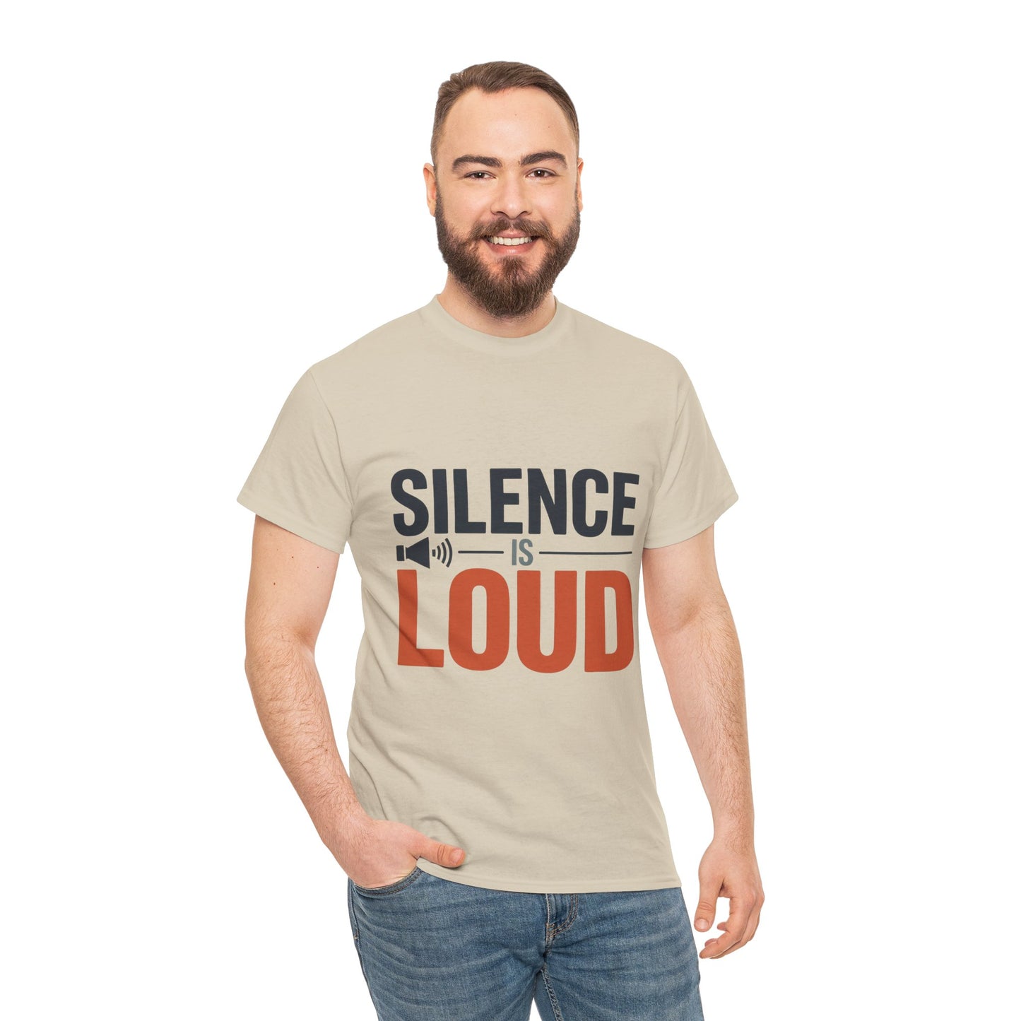 Silence Is Loud Motivational Quote Mens T-Shirt, Silence Tee, ironic Tee, Graphic Tee