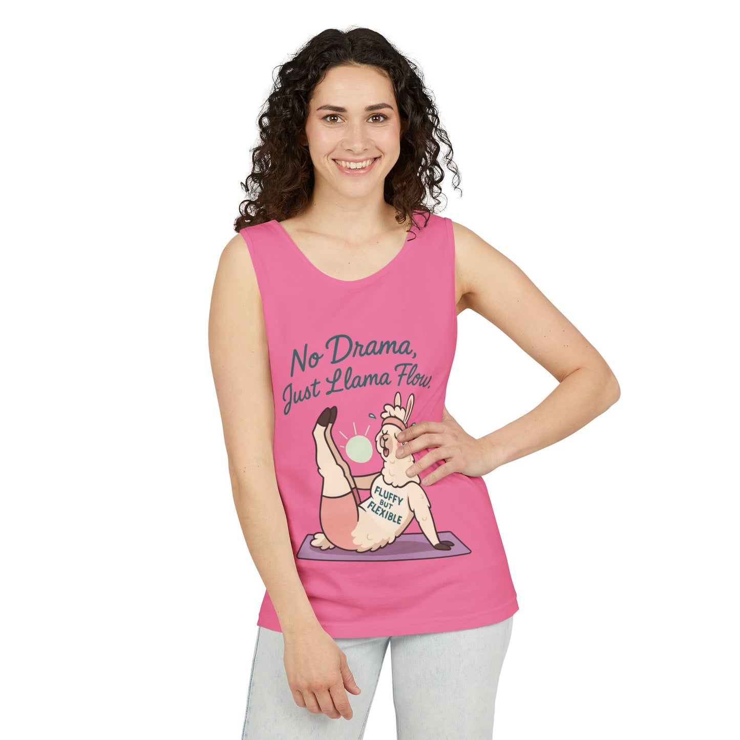 Llama Yoga Tank Top, Funny Yoga Llama Tank for Women, Gift for Yogis, Fun Yoga T-Shirt for Animal Lovers, Funny Workout Top, Summer Wear