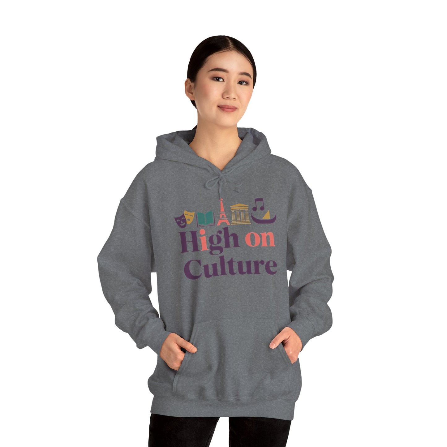 Womens Heavy Blend™ Hooded Sweatshirt, High on Culture Womens Hoodie, Cozy Cultural Graphic Hoodie