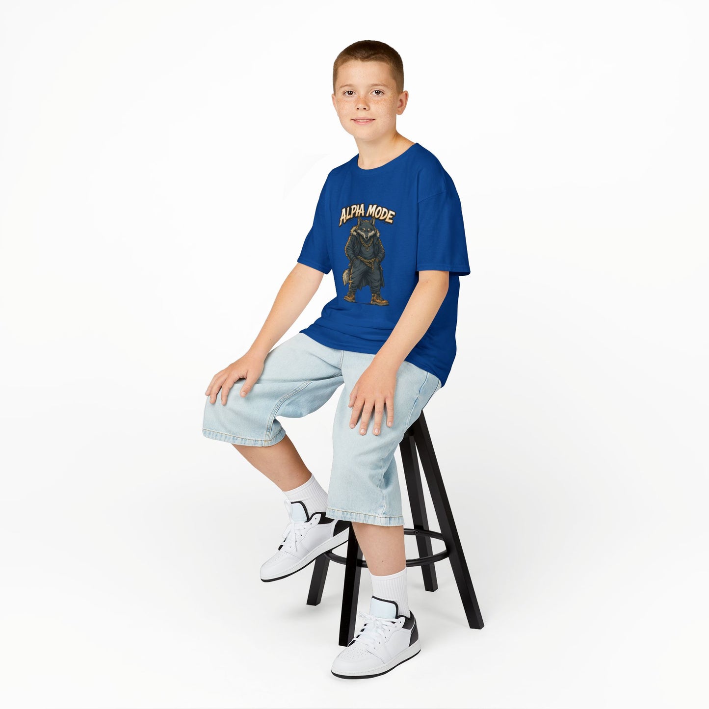 Alpha Mode Teen Wolf Shirt, Cool Youth Graphic Tee, Hip Hop Savage Wolf Tee, Graphic Kids Tee, Alpha Teen Streetwear, Wolf Gift for Teens
