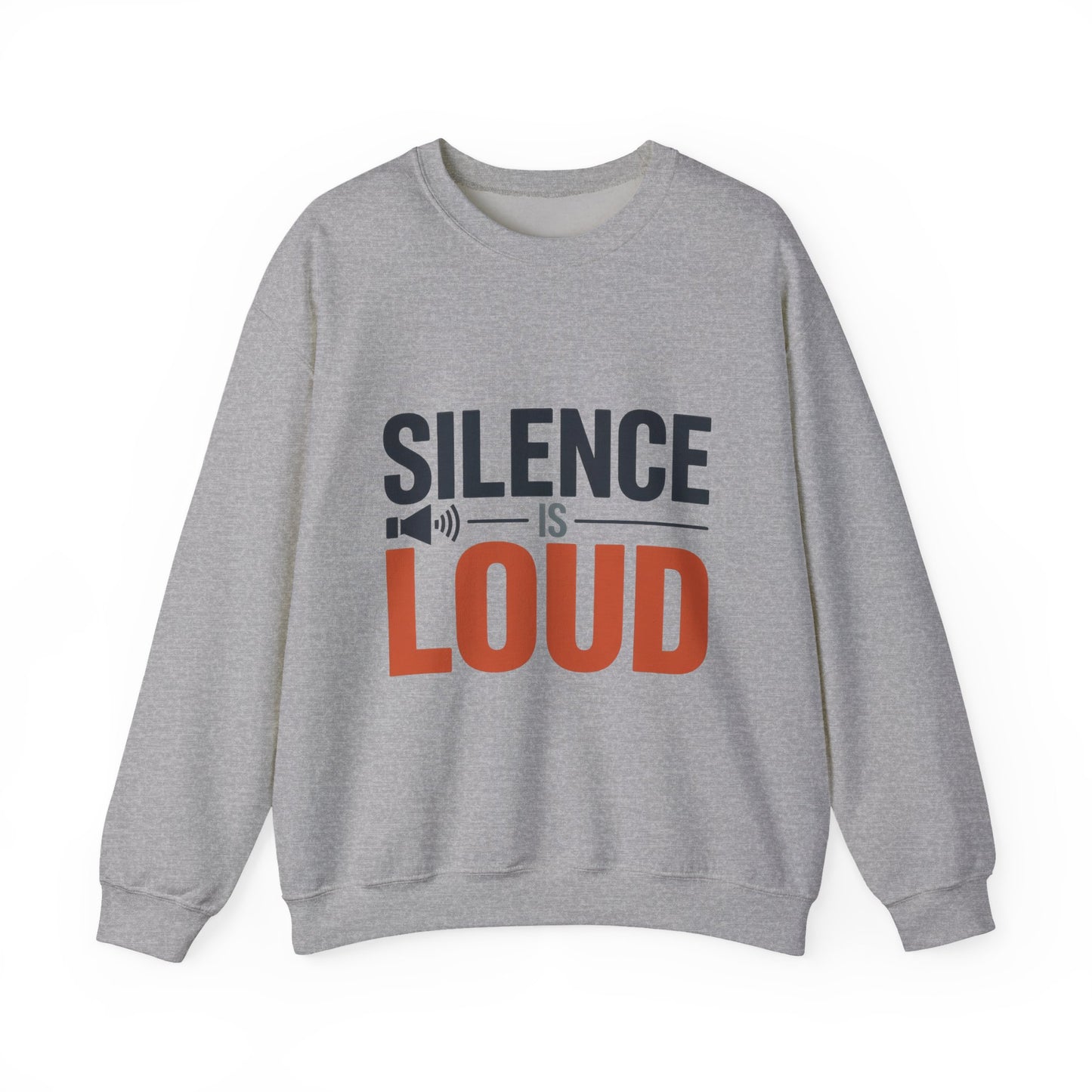 Mens Heavy Blend™ Crewneck Sweatshirt, Silence Is Loud Motivational Mens Sweatshirt