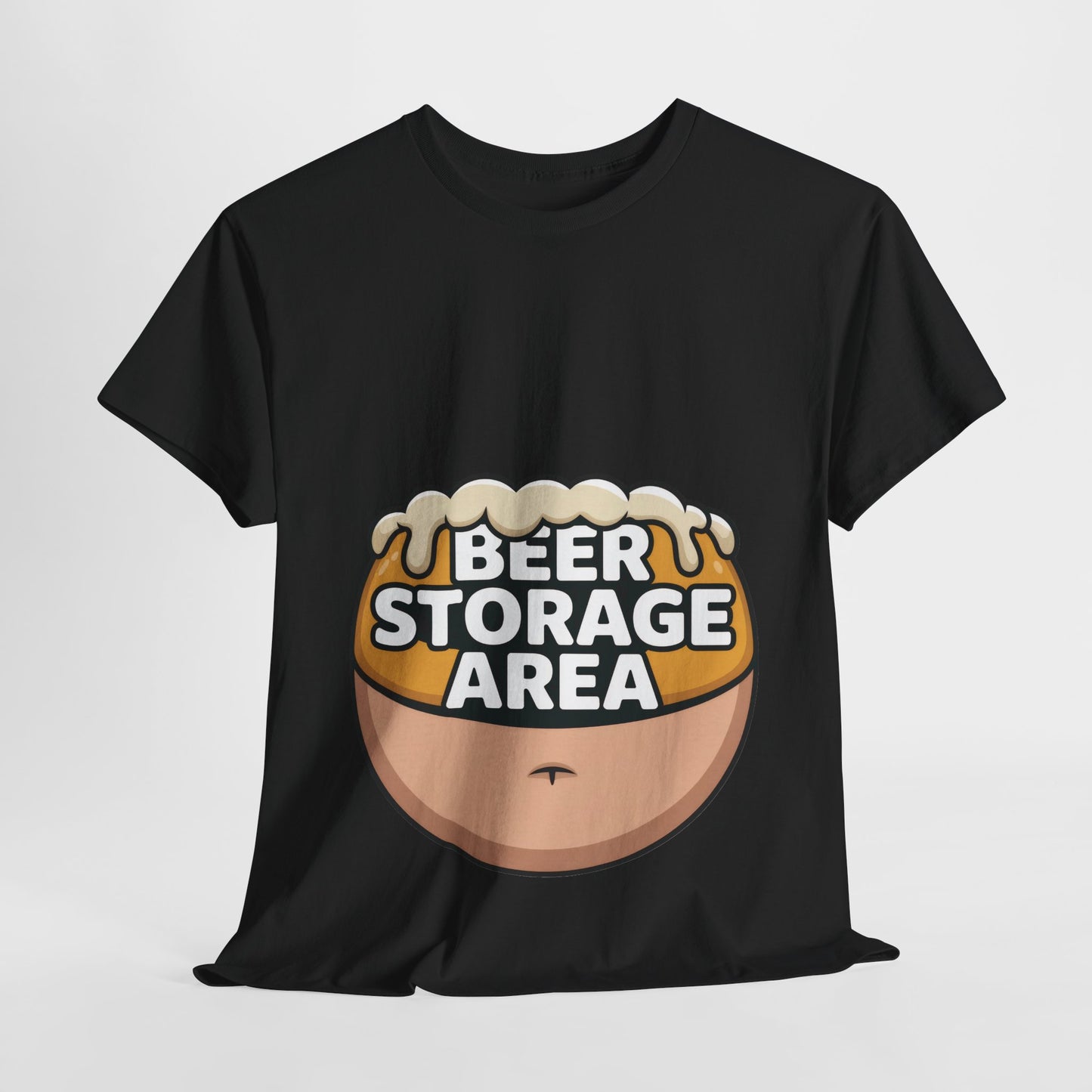 Funny Beer Belly T-Shirt, Beer Storage Area Graphic Tee for Men, Dad Bod Humor Shirt, Beer Lovers Gift, Drinking Gift, Party Apparel
