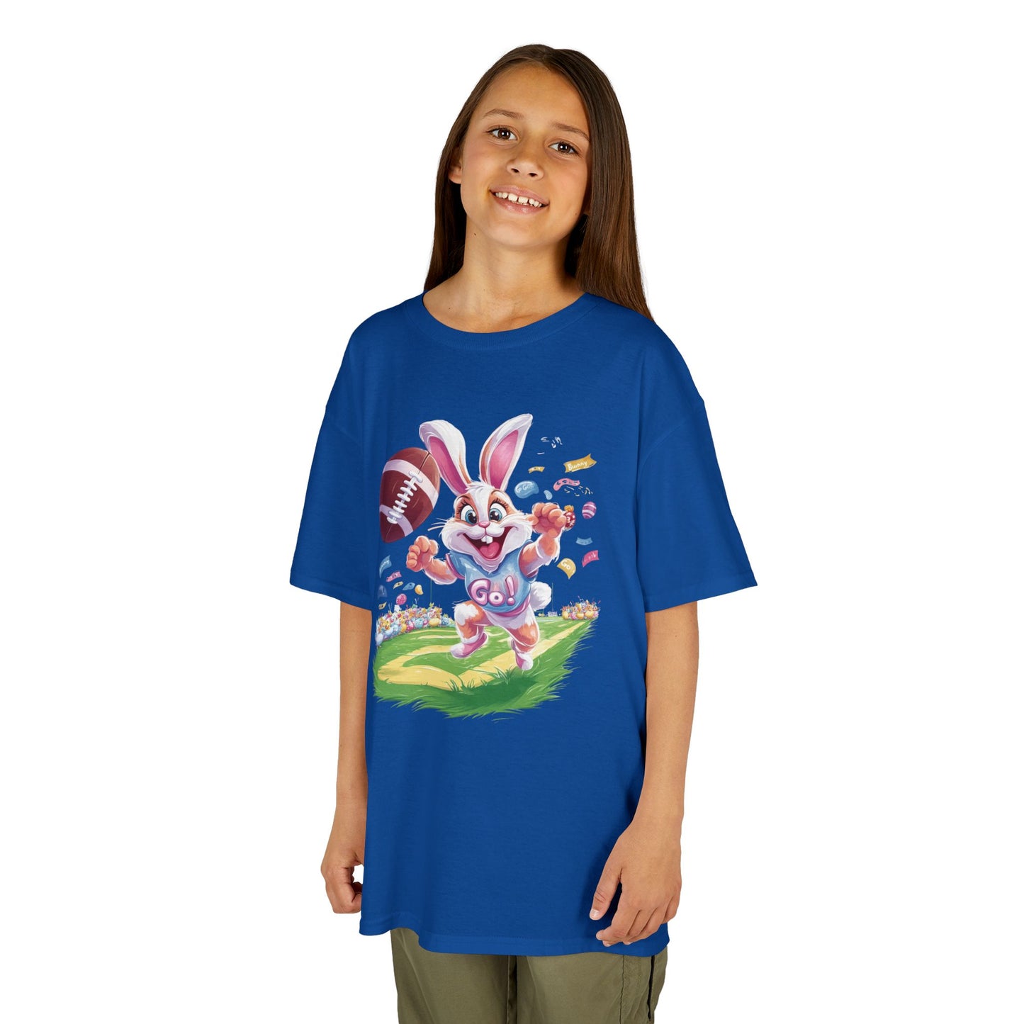 Touchdown Bunny Kids T-Shirt - Cute Easter Football Shirt for Kids, Fun Spring Outfit, Sports Bunny Tee Gift for Little Athletes Easter Gift