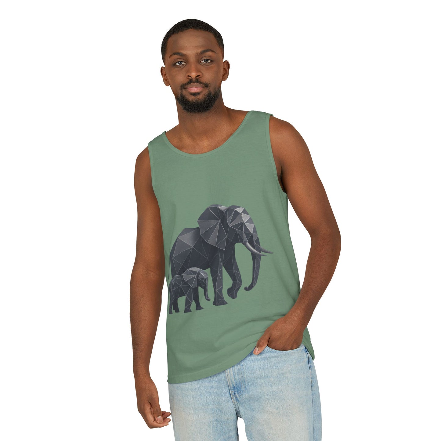 Elephant Family Unisex Tank Top, Animal Lover Gift, Casual Wear, Summer Essentials, Eco-Friendly Apparel, Wildlife Shirt