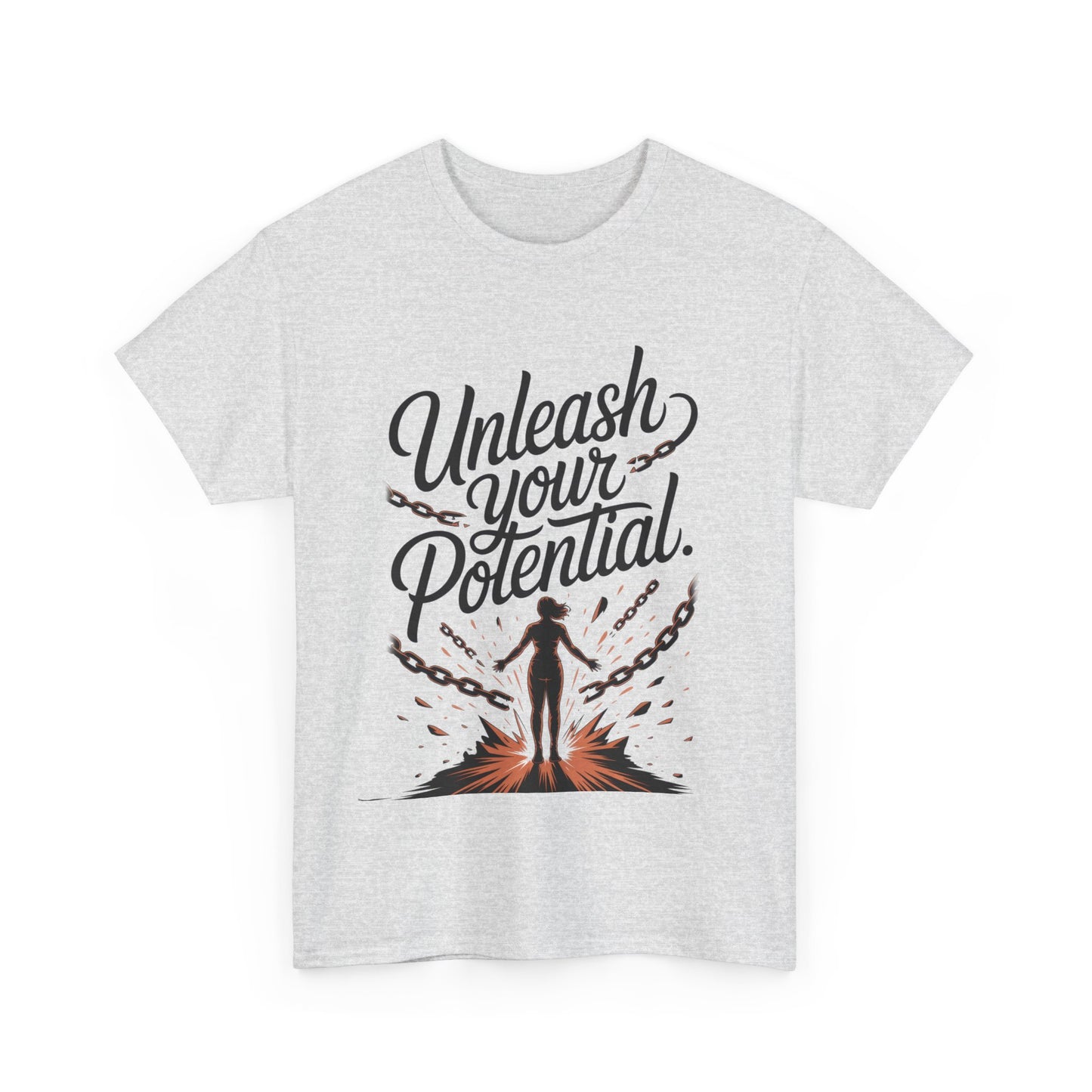 Unleash Your Potential Women's Tee, Motivational T-Shirt, Inspirational Cotton Tee, Gift for Gym Lovers, Positive Energy Top