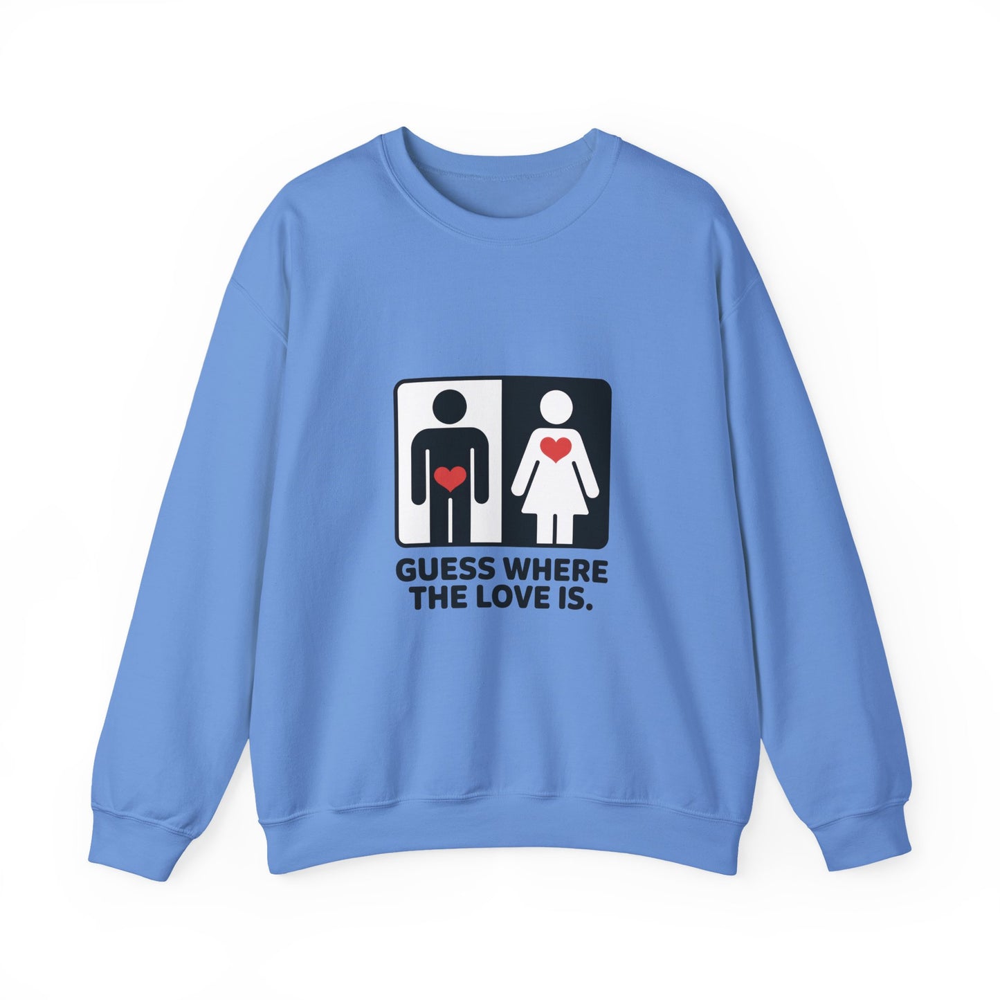 GuesWhere the Love Is Sweatshirt, Couples Gift, Valentines Day Apparel, Matching Sweatshirt, Relationship Sweatshirt, Love Joke Graphic