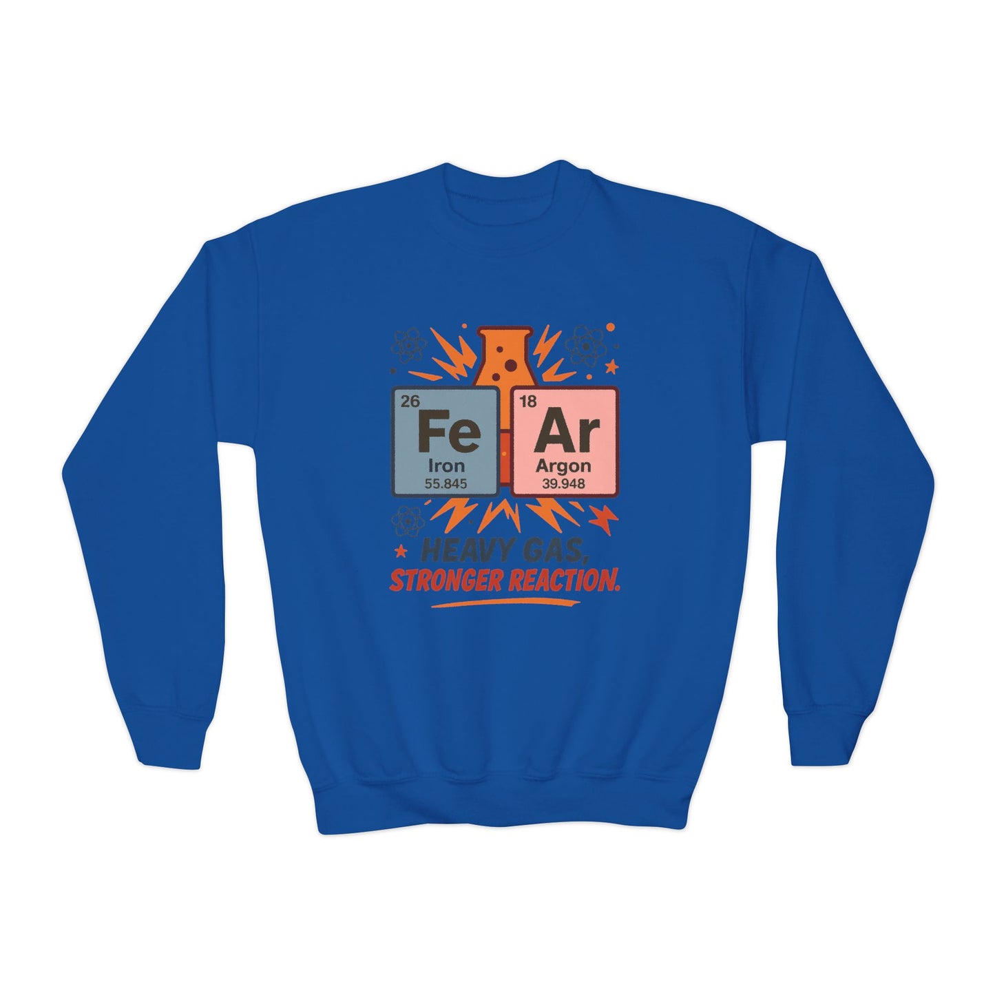 Youth Science Sweatshirt for Kids, Funny Chemistry Gift, Heavy Gas Reaction Crewneck, Science Class Apparel, Educational Sweater