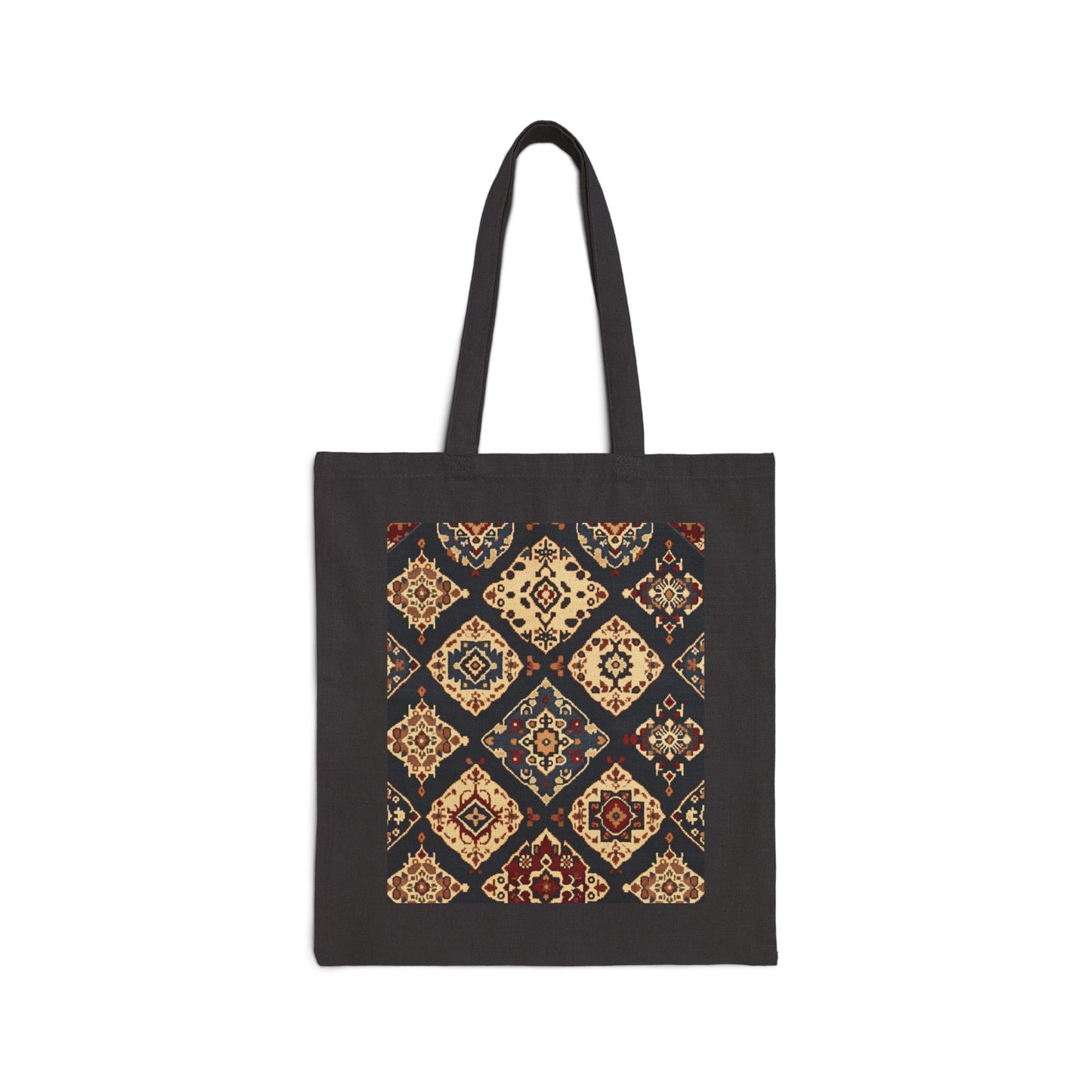 Bohemian Pattern Cotton Canvas Tote Bag, Eco-Friendly Shopping Bag, Art Tote, Beach Bag, Gift for Her, Market Tote