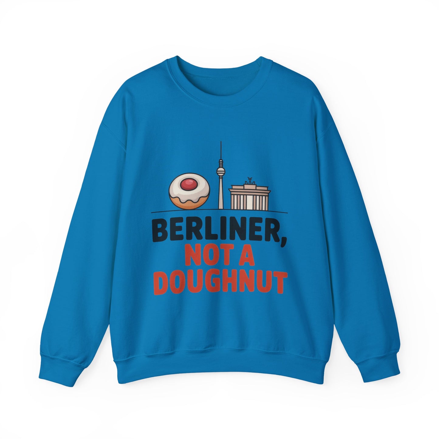 Mens Heavy Blend™ Crewneck Sweatshirt, Berliner Not a Doughnut Funny Berlin Mens Sweatshirt