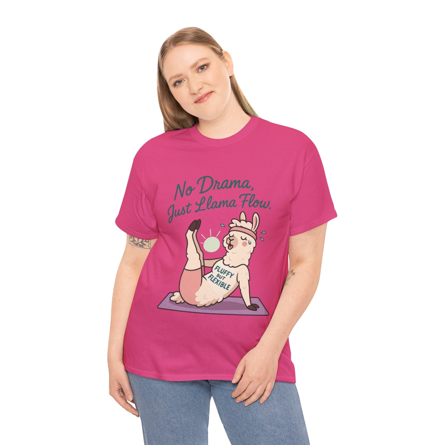No Drama Llama Yoga Tee, Funny Yoga Llama T-Shirt for Women, Gift for Yoga Lovers, Fun Yoga T-Shirt for Animal Lovers, Humor Shirt